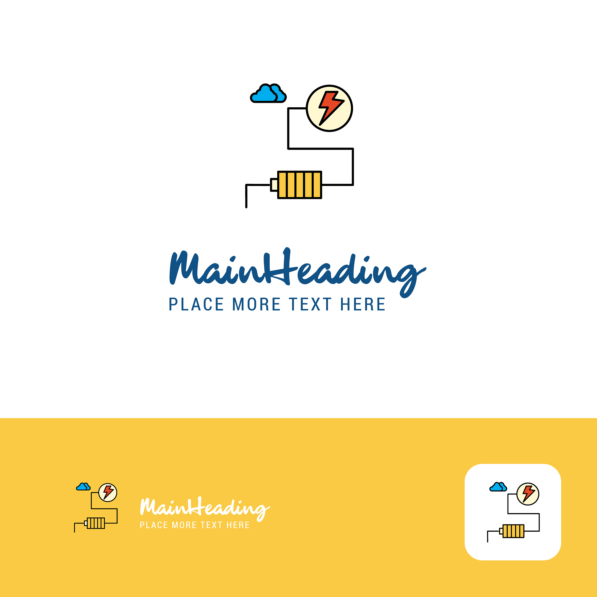 creative energy logo design flat color logo place