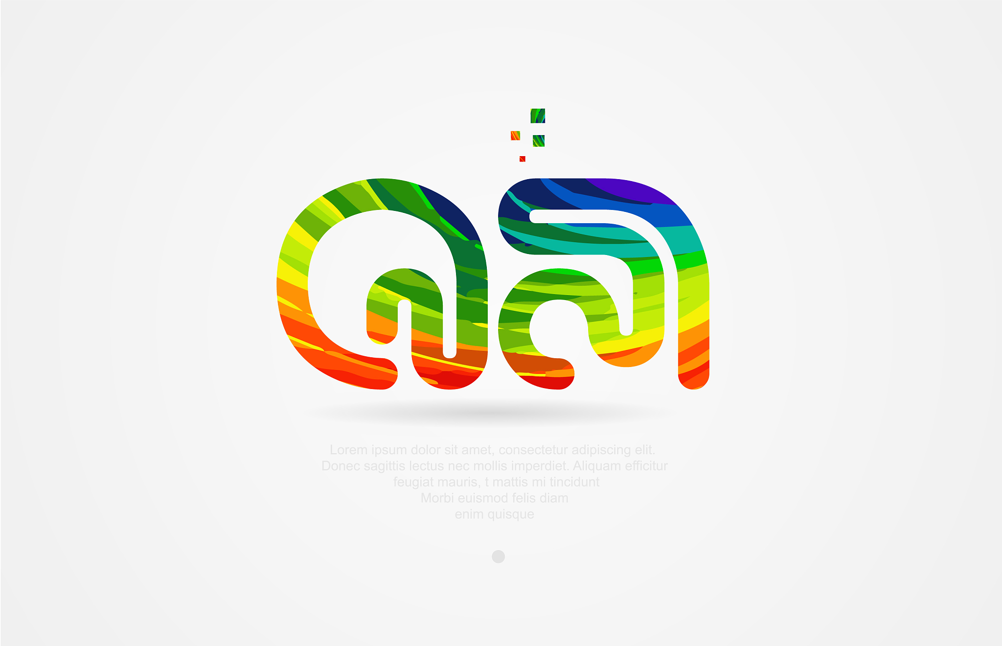 qa q a rainbow colored alphabet letter logo