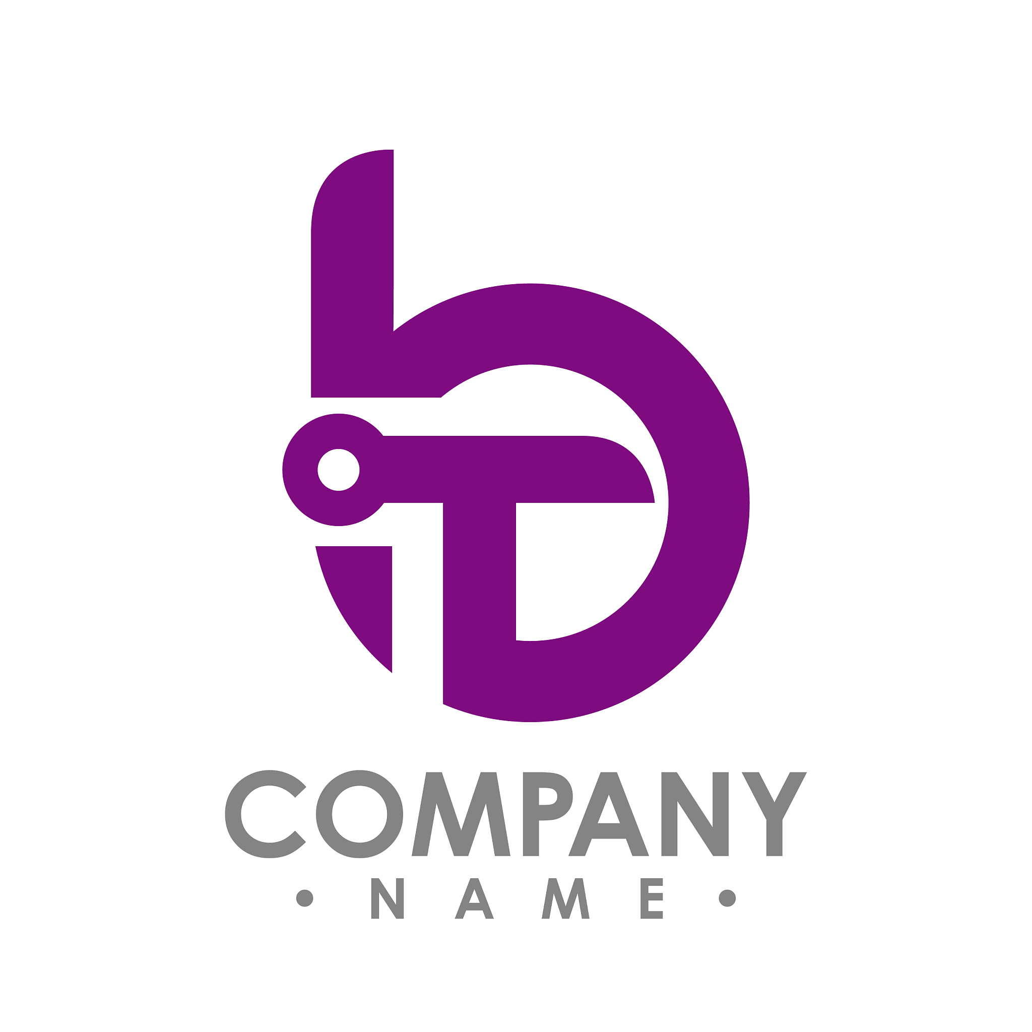 letter b and t icon technology smart logo