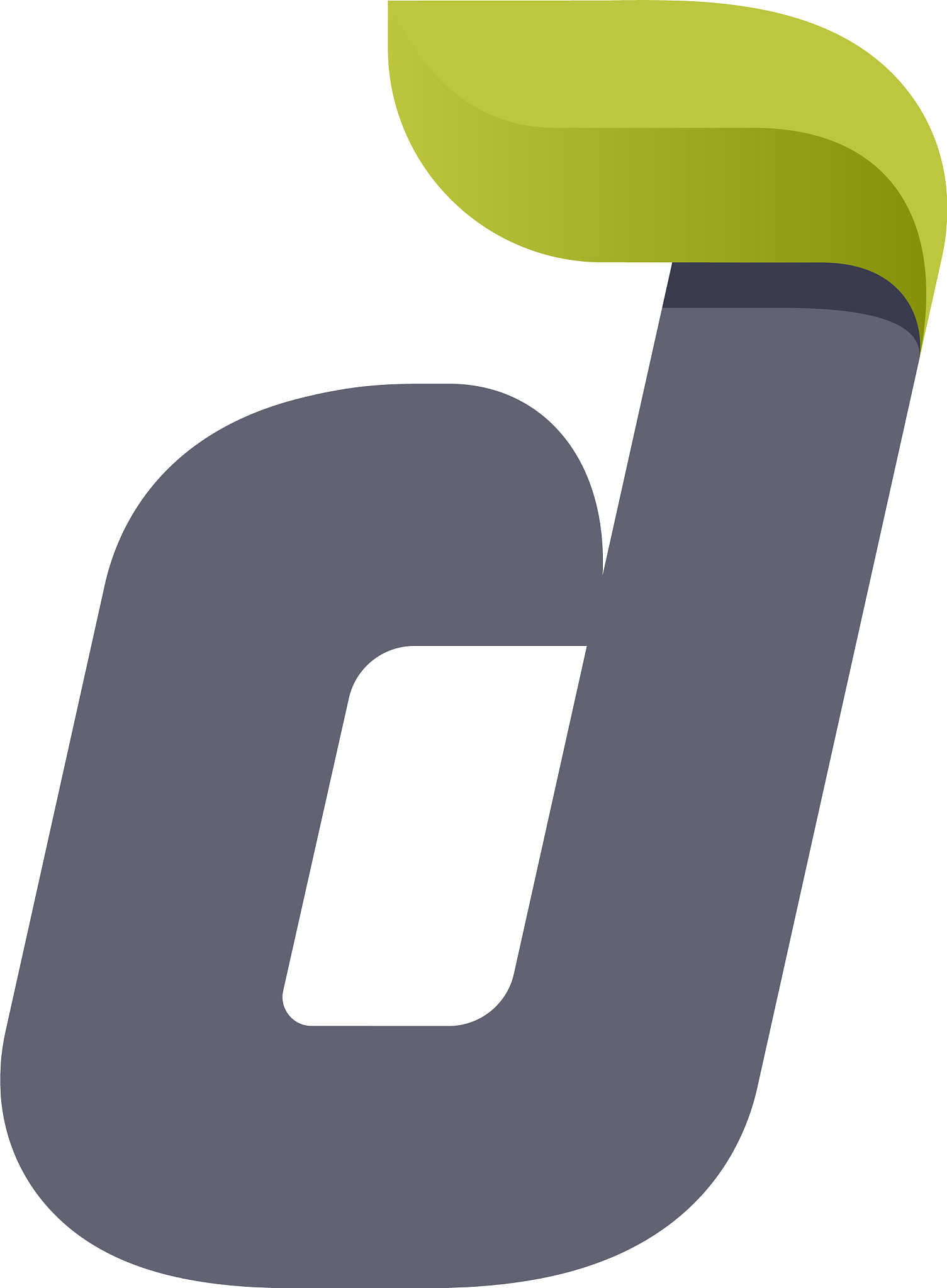 d letter eco logo with green leaf