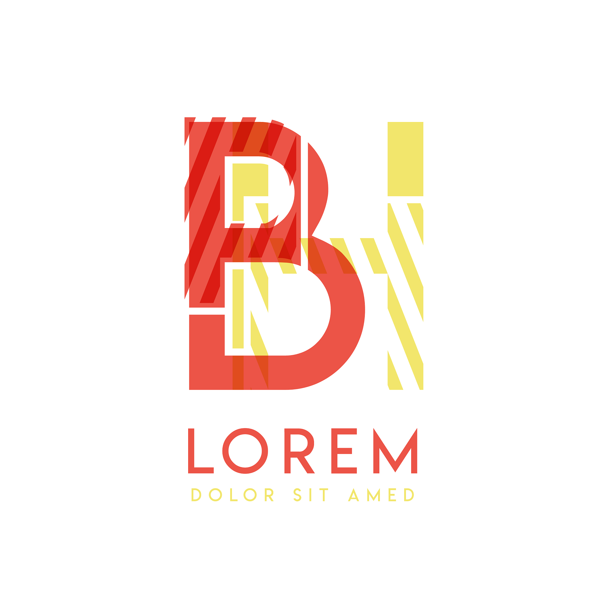 hb colorful logo design with pink orange and gray