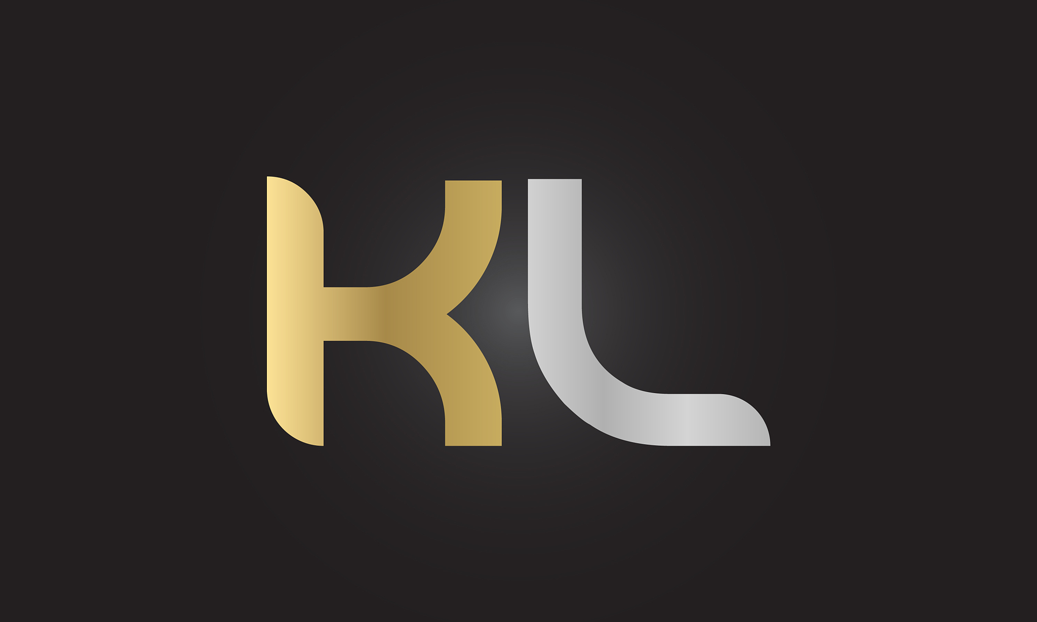 initial alphabet kl logo design template abstract