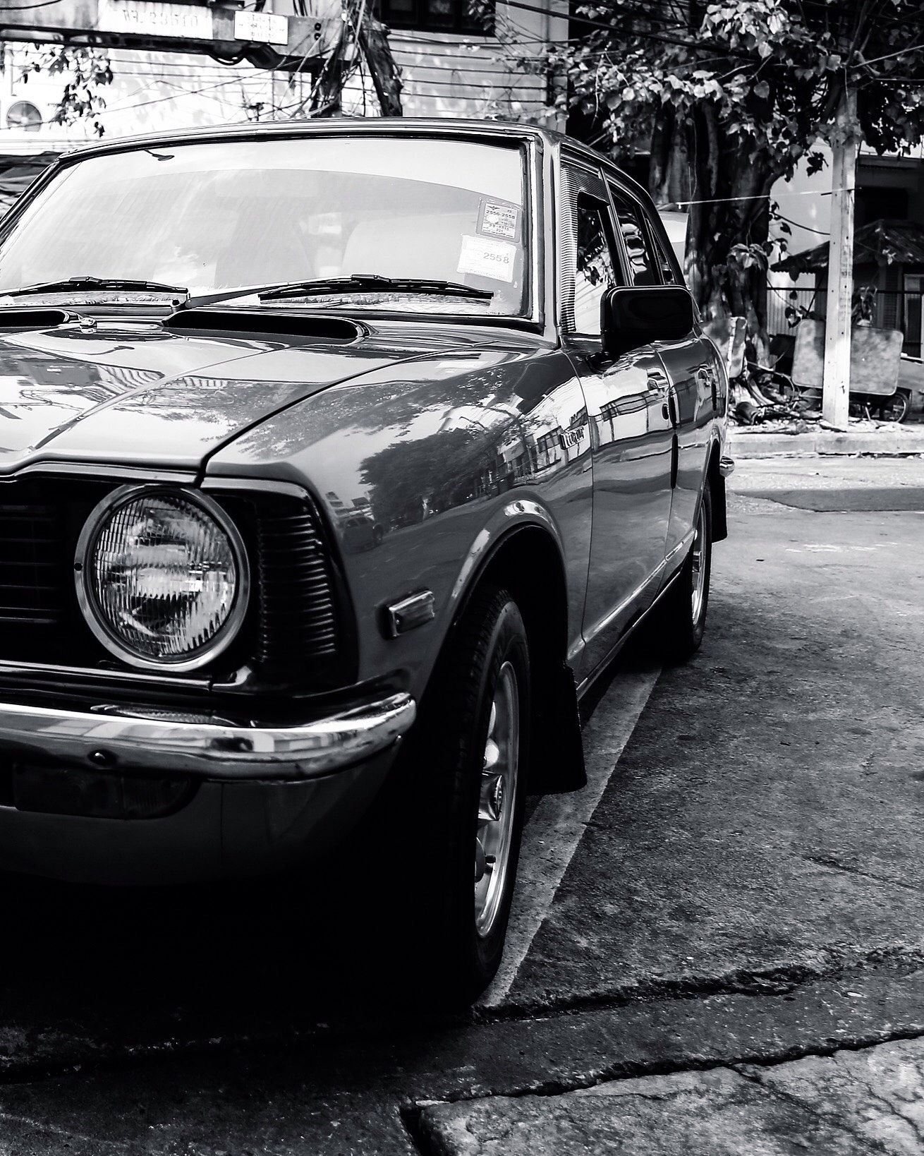 car parked on street
