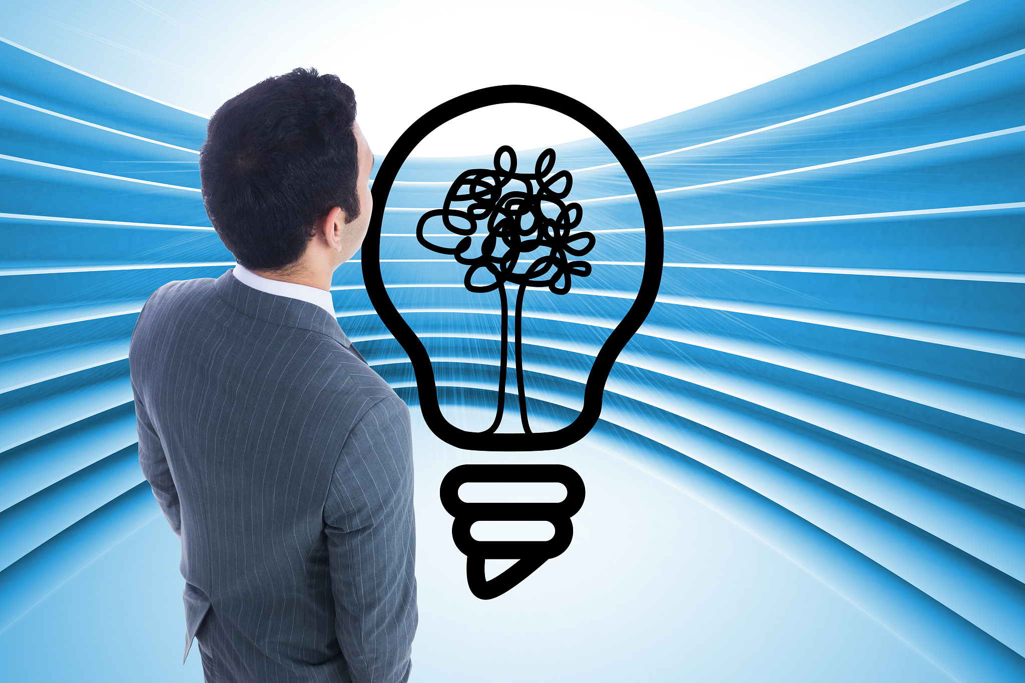 composite image of businessman standing