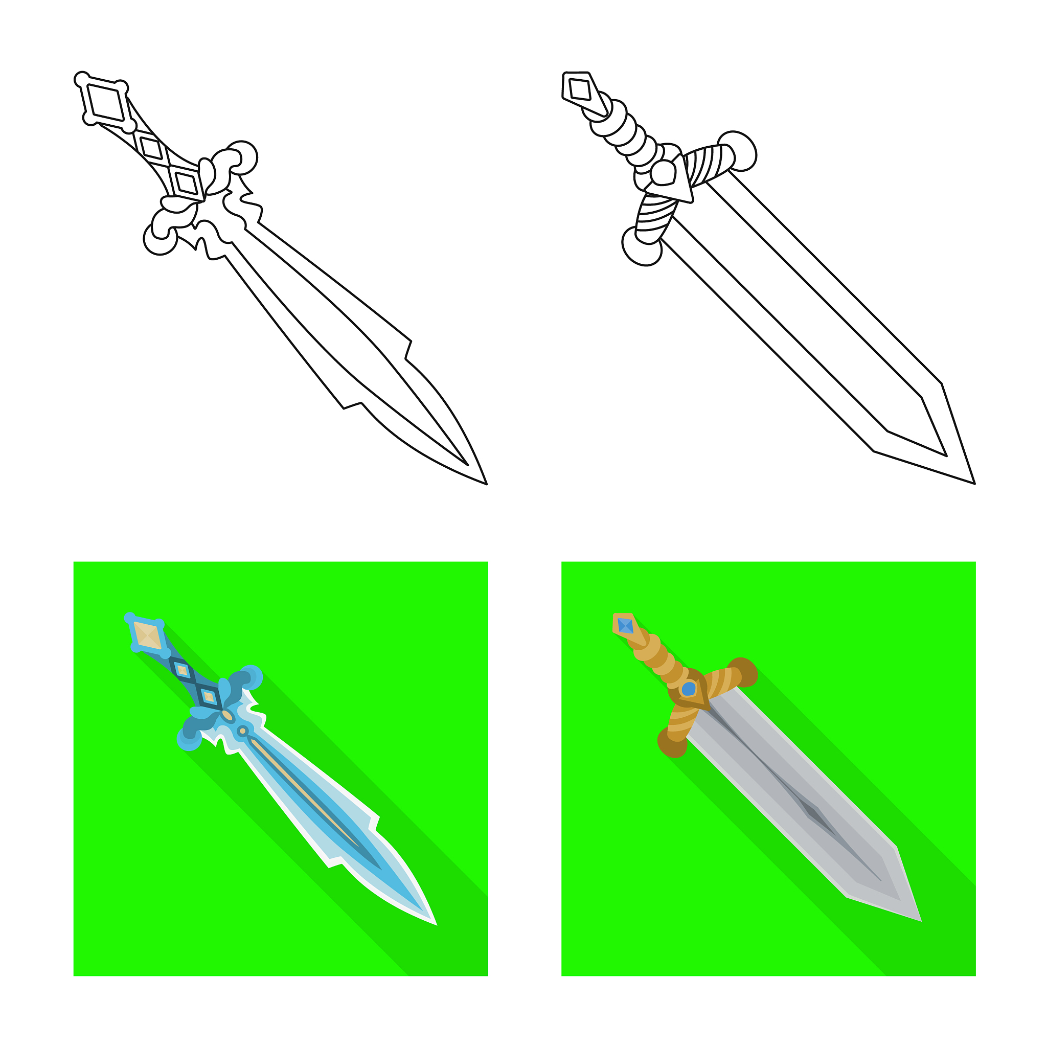 isolated object game and armor icon set of