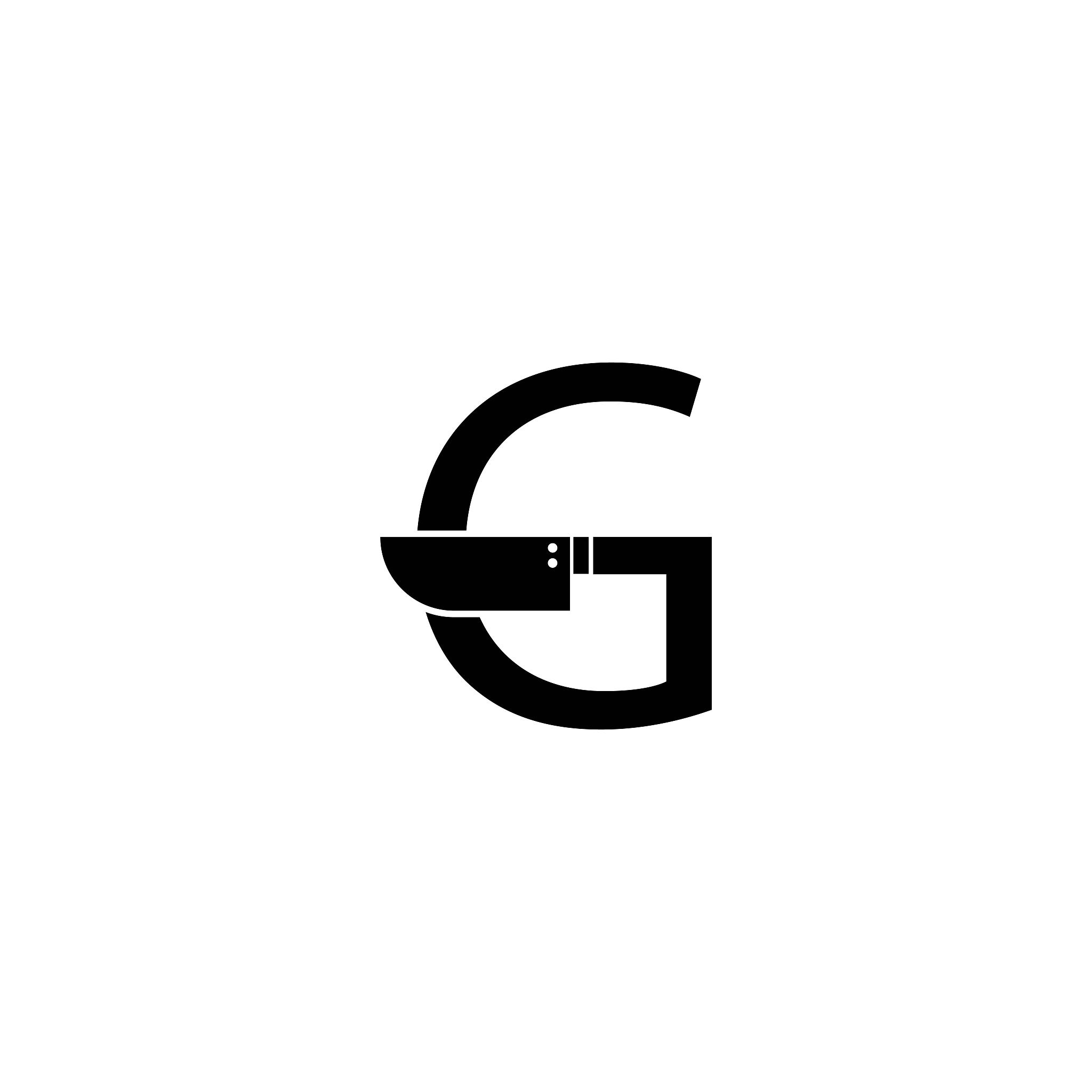 g letter knife logo template vector