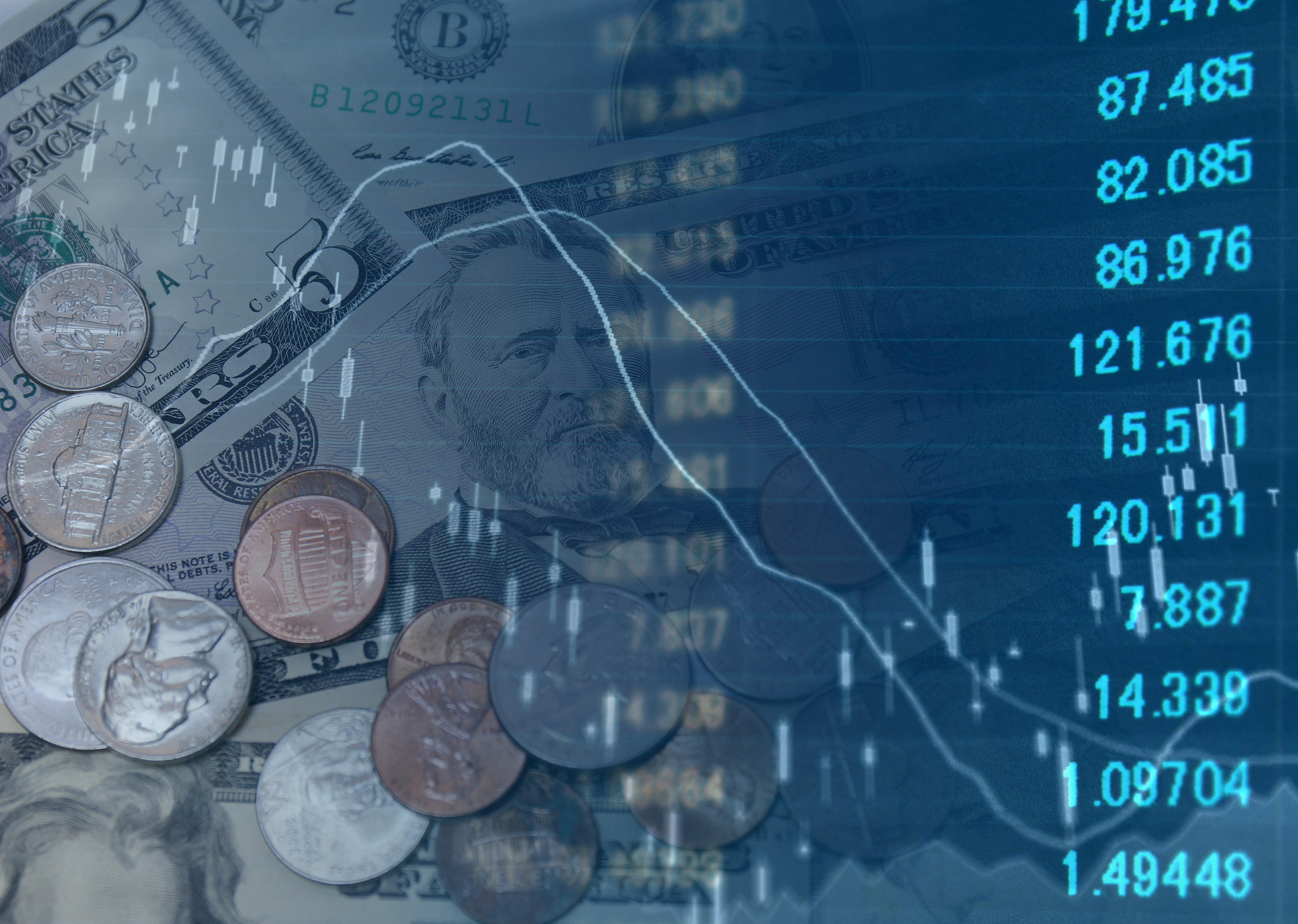 money with chart can be used for financial concept