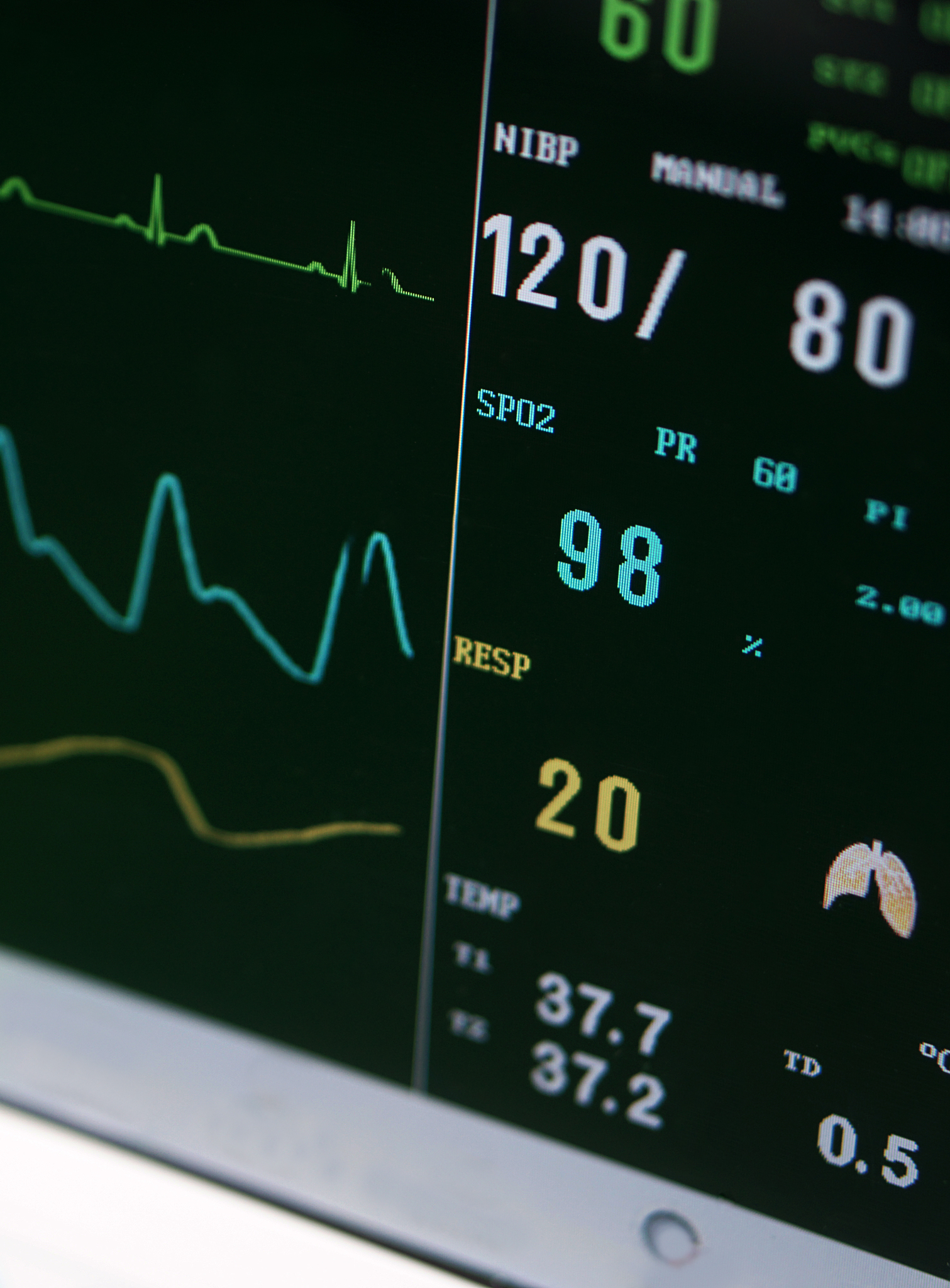 健康数据列表：心率、体重、体温、血压和血氧饱和度