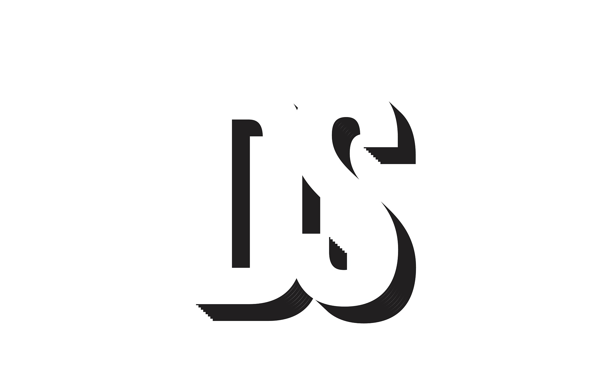 black and white ds d s alphabet letter logo combination icon des
