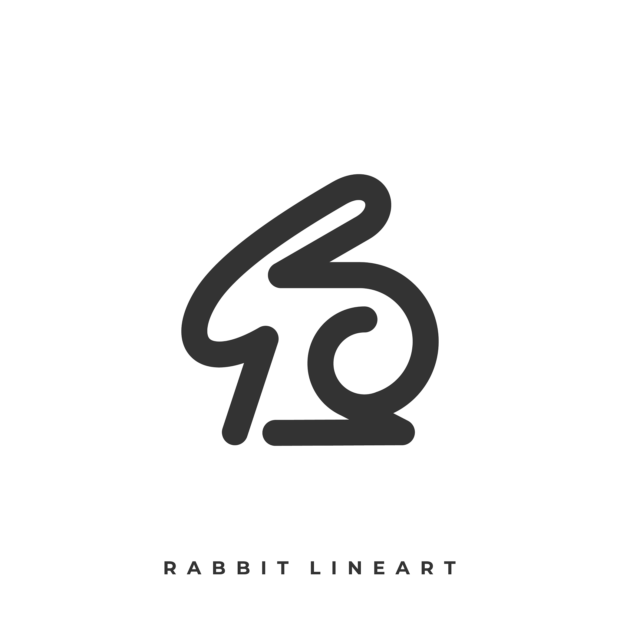rabbit line art template