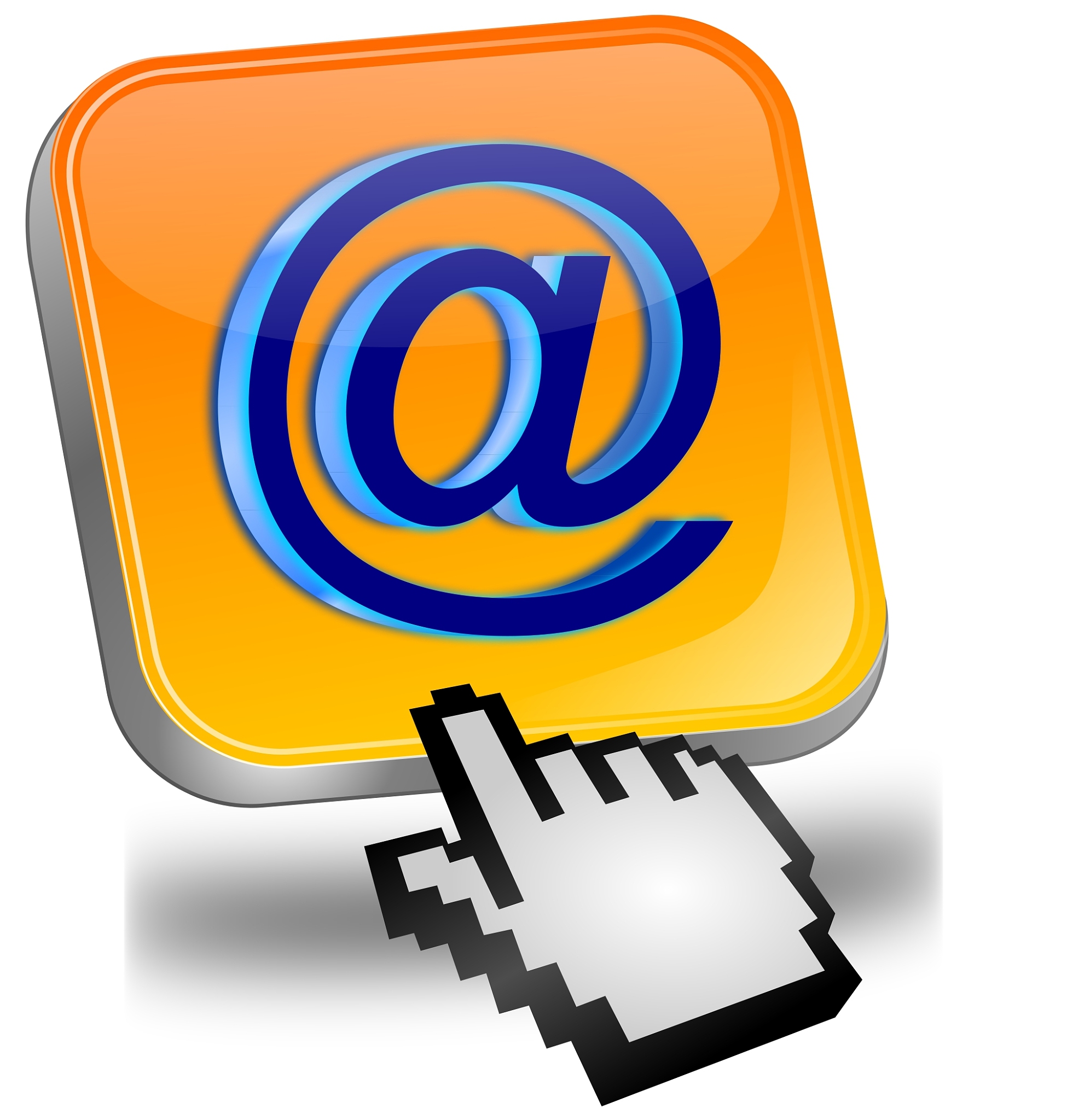 e-mail button with cursor - 3d illustration