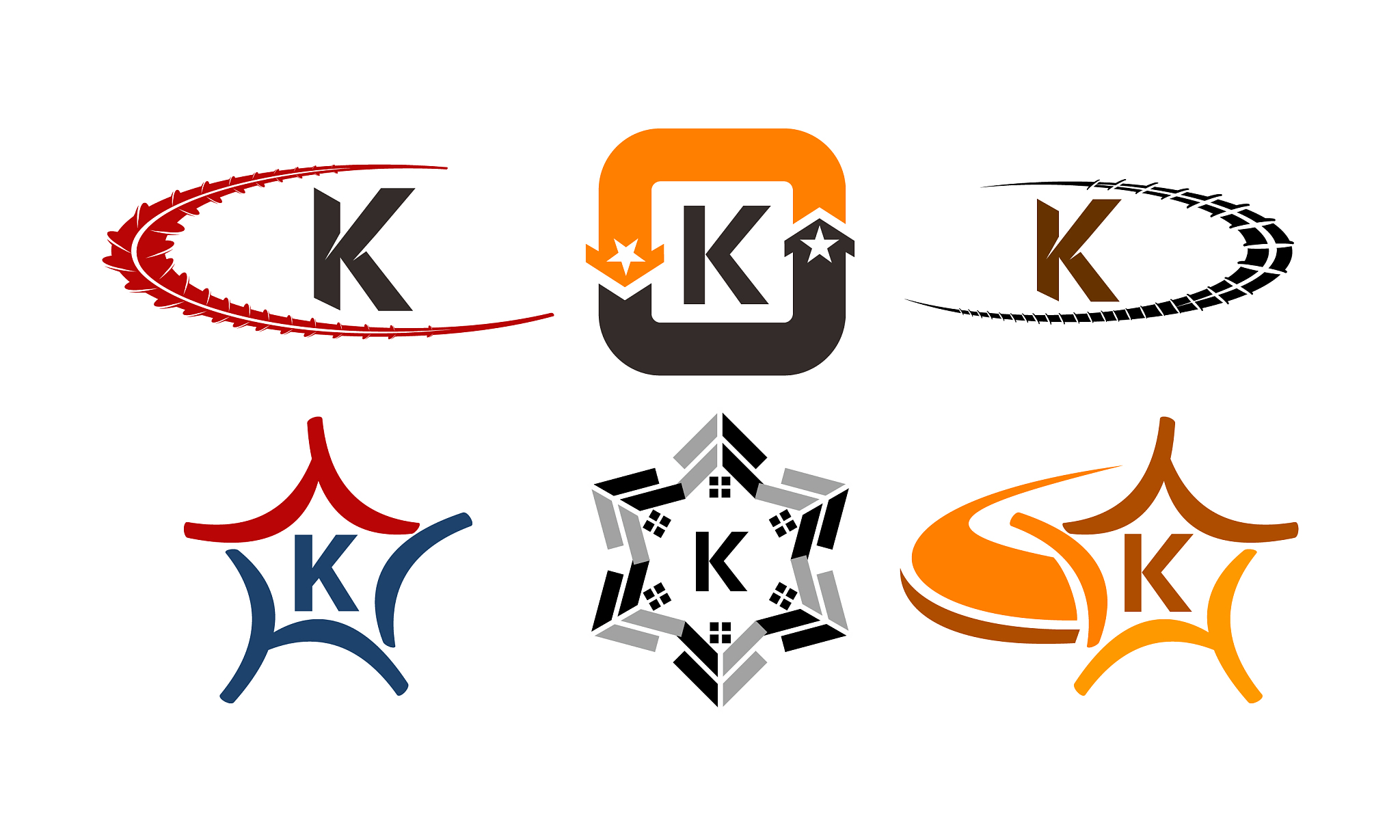 logotype k modern template set