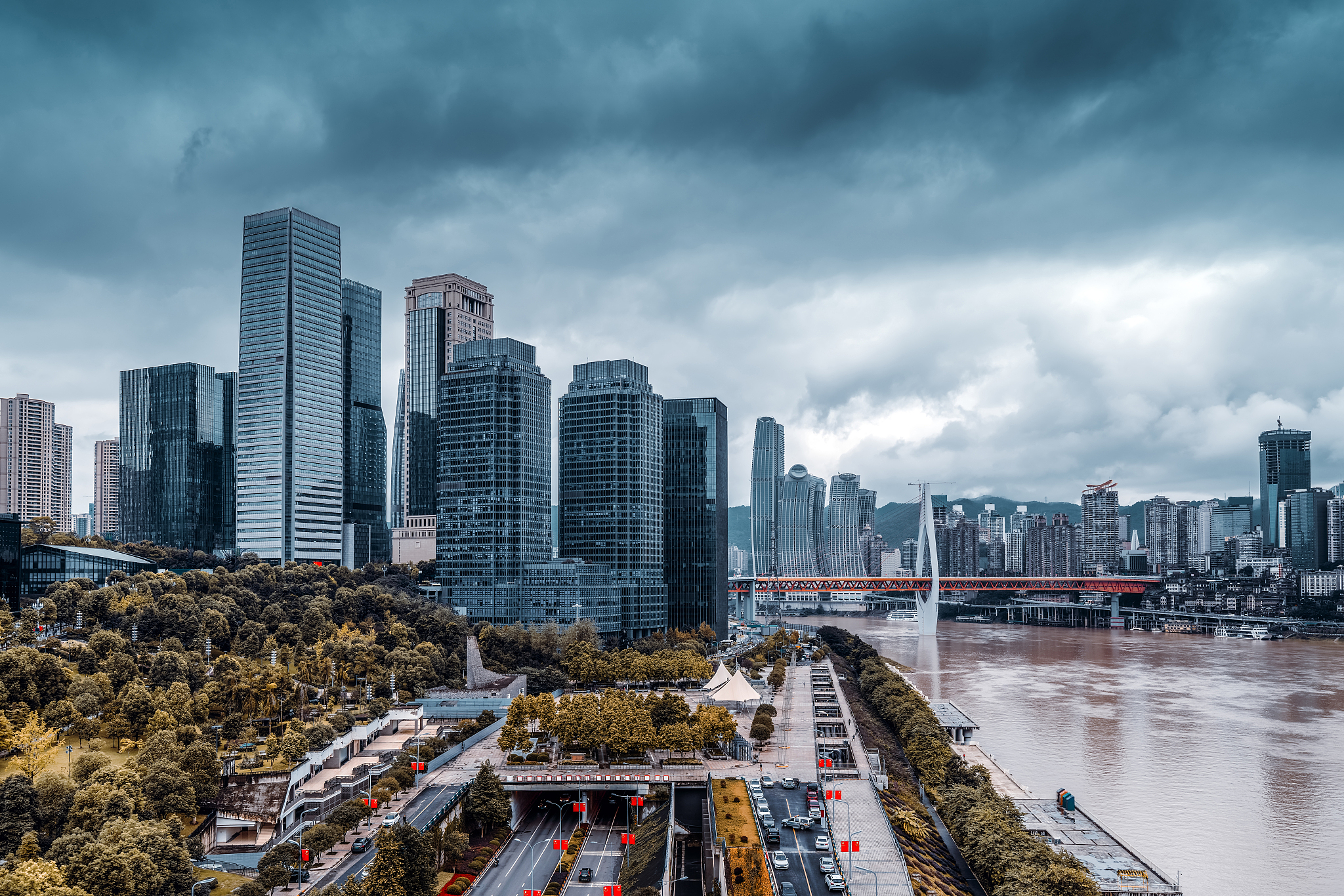 chongqing cityscape and skyscrapers