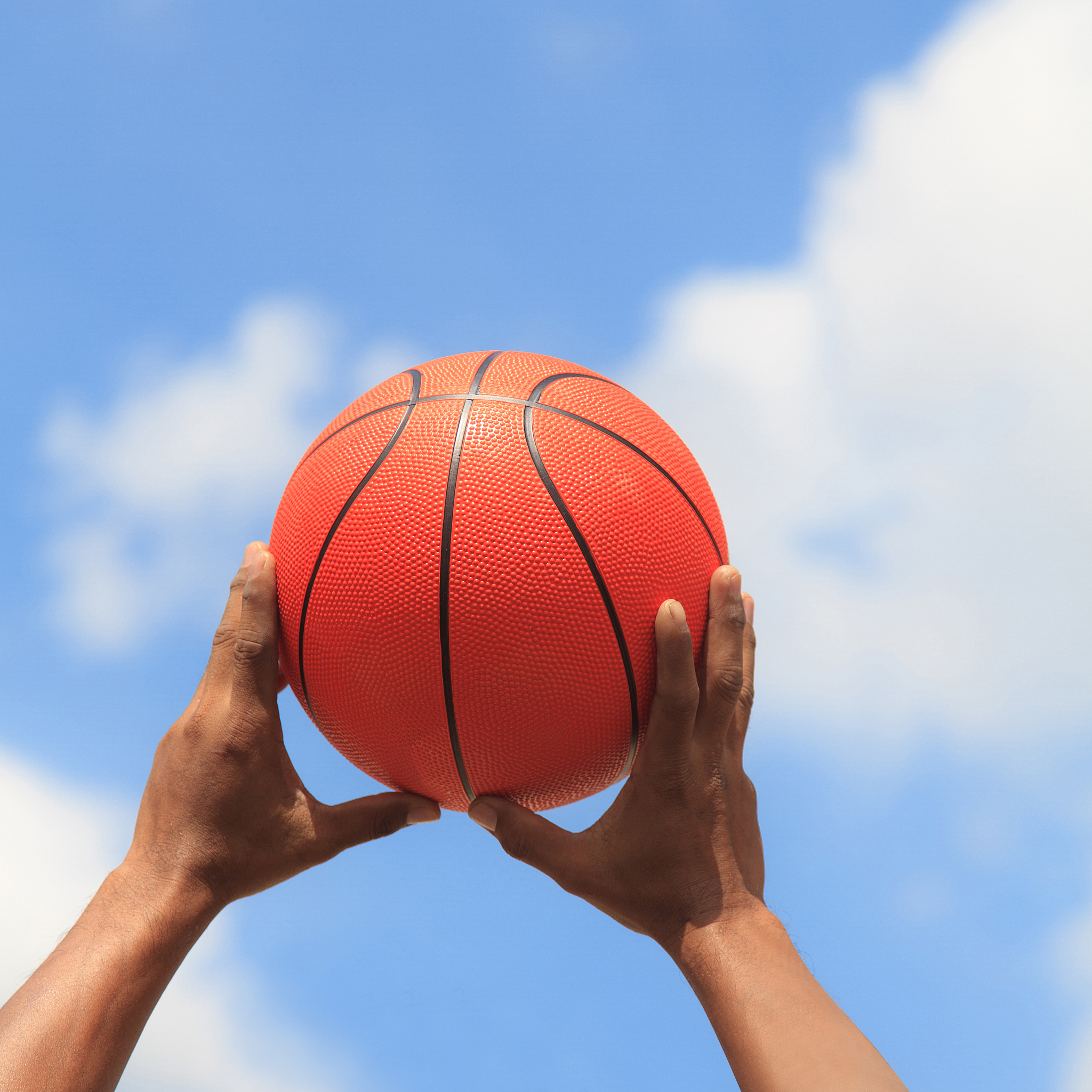 basketball in hands