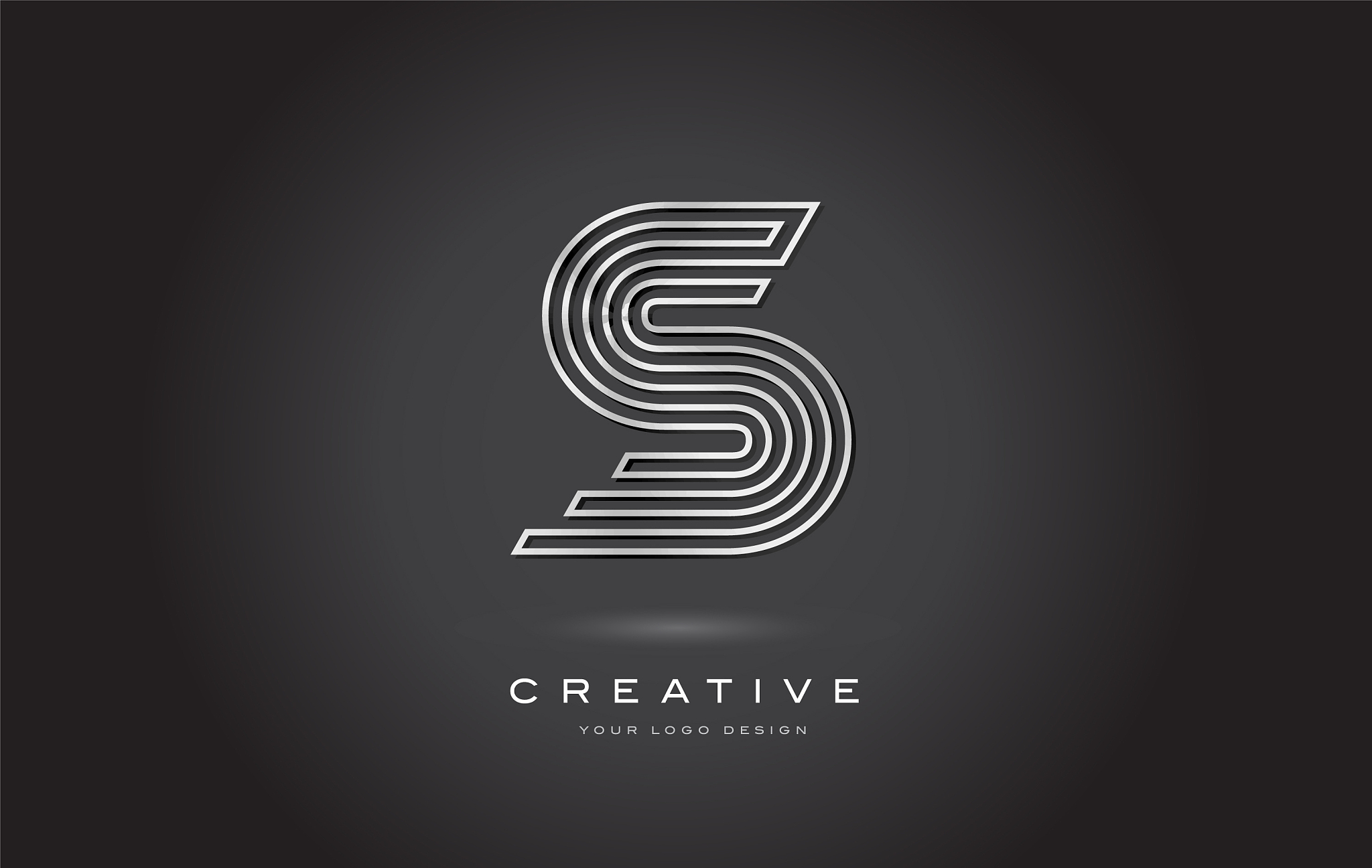 s silver steel letter monogram logo design