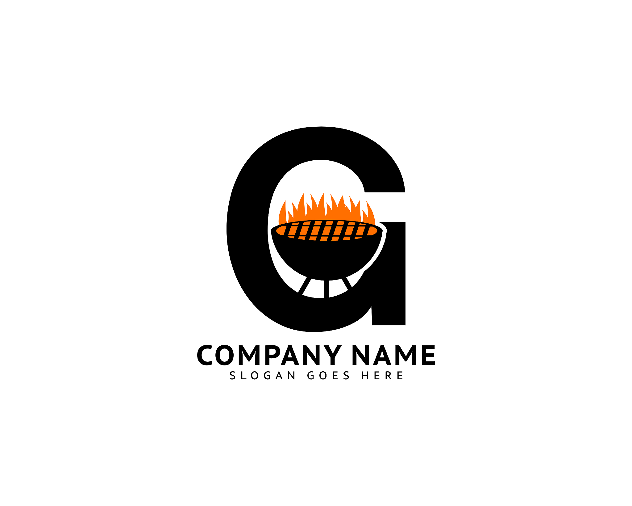 grill fire letter g design