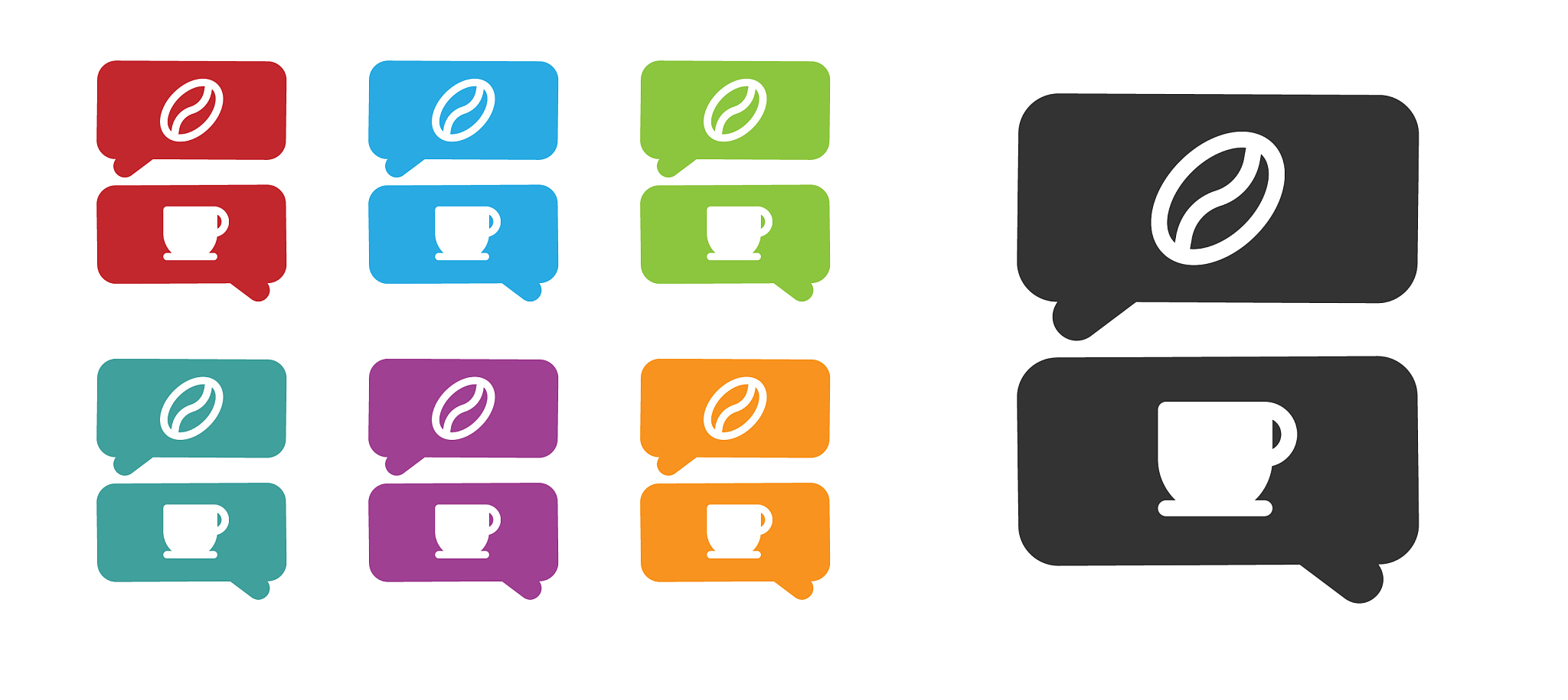 black coffee and conversation icon isolated on
