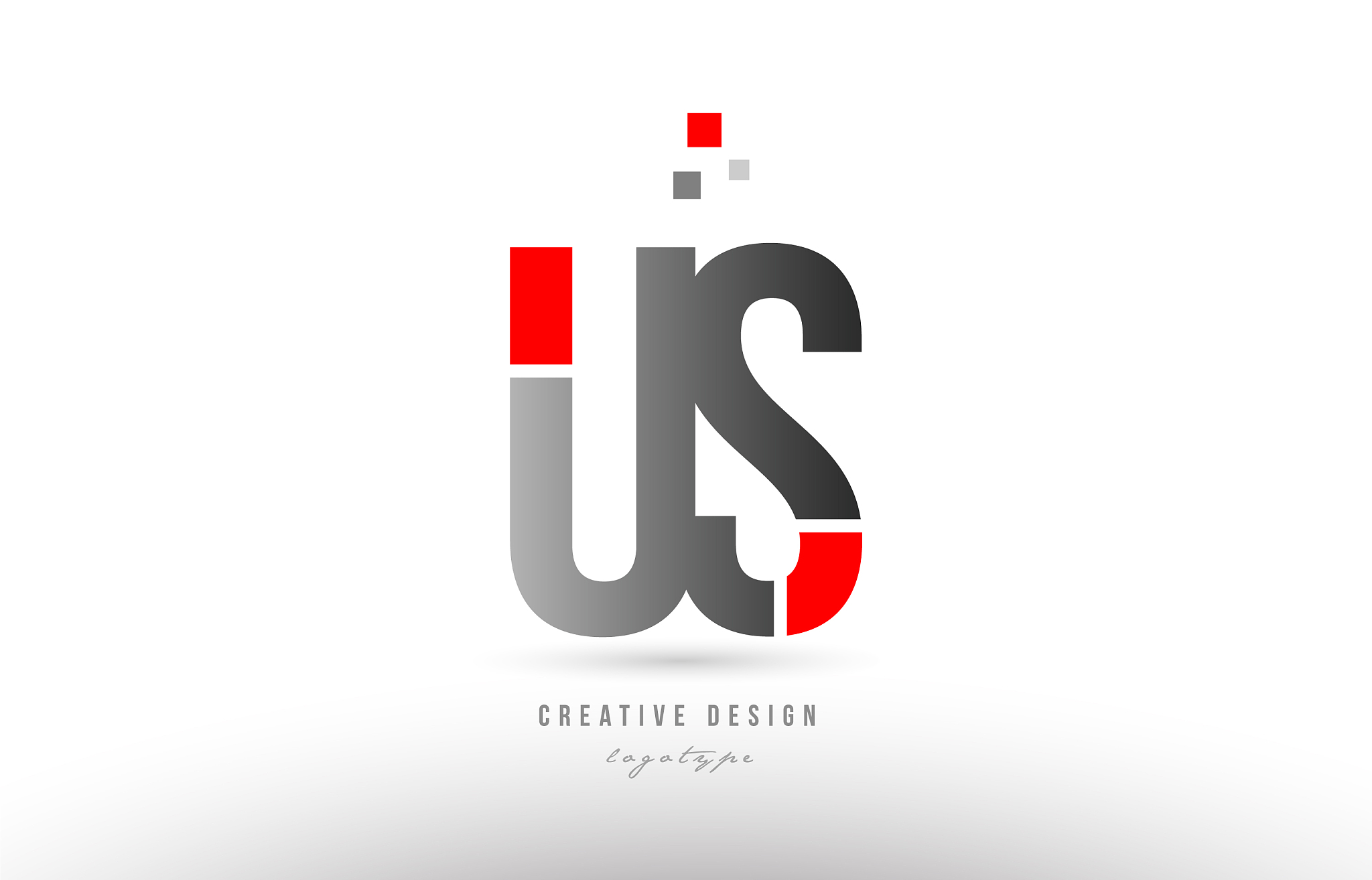 red grey alphabet letter us u s logo combination