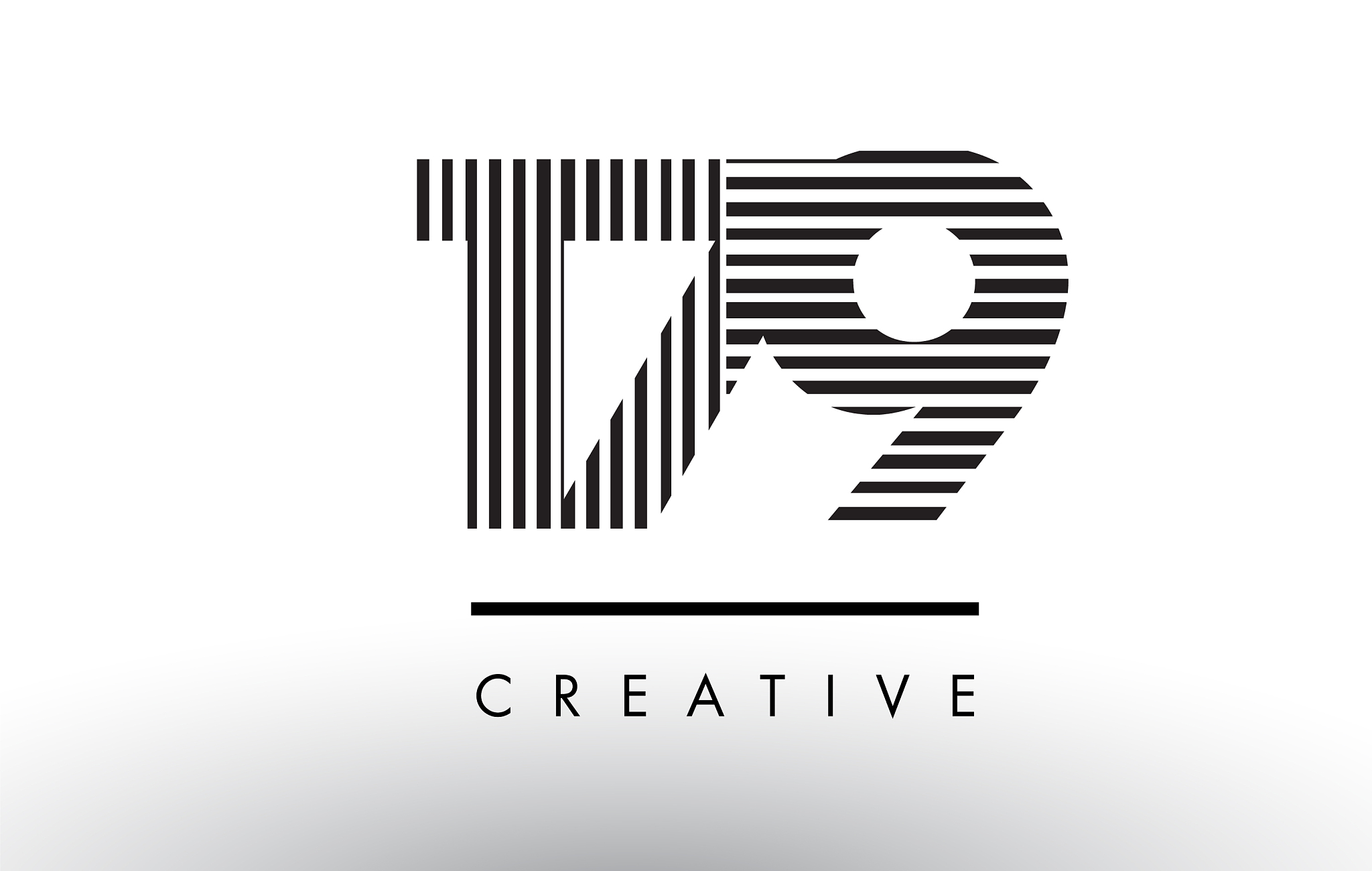179 black and white lines number logo design
