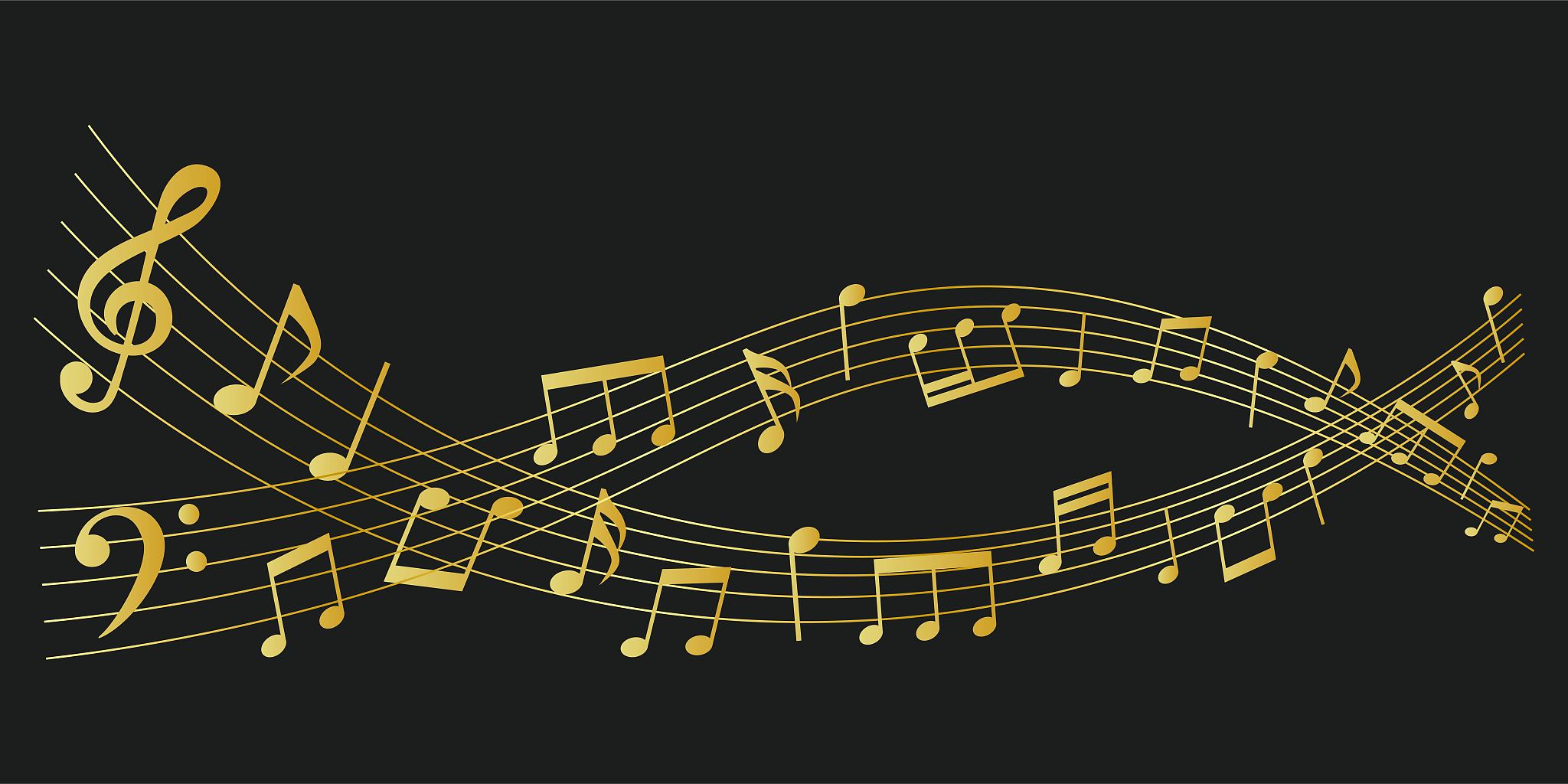 music material with musical notes interspersed
