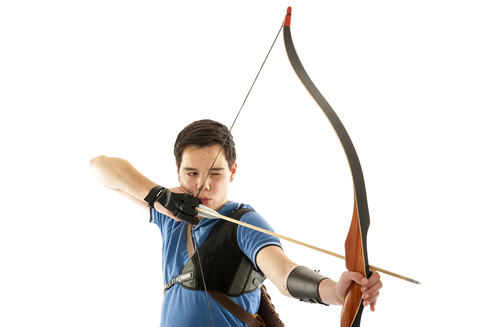 boy shooting with a longbow