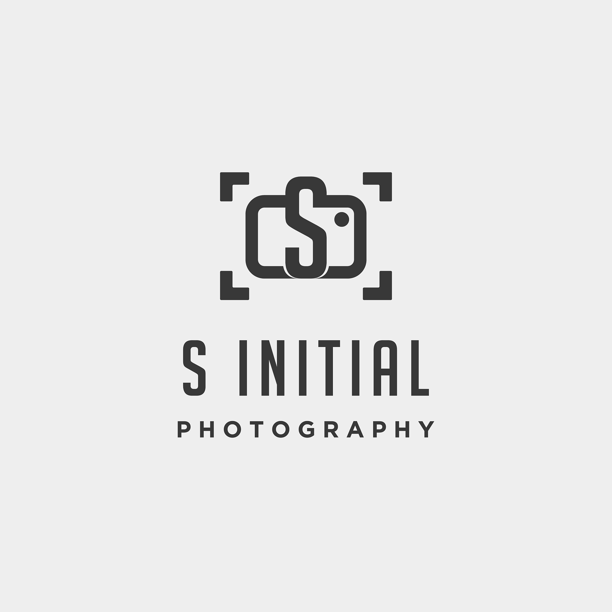 s initial photography logo template design