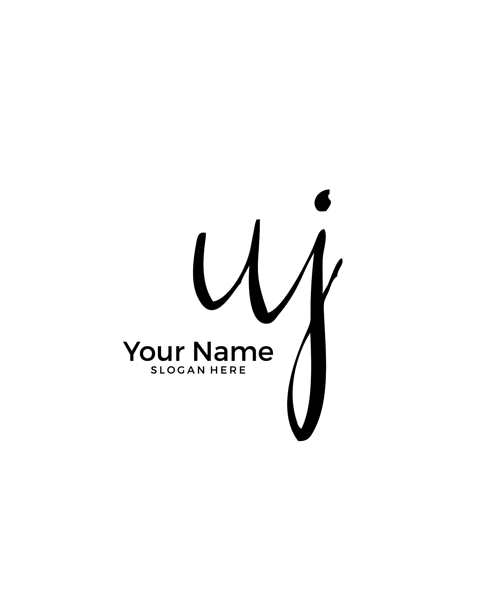 u j uj initial logo signature handwriting