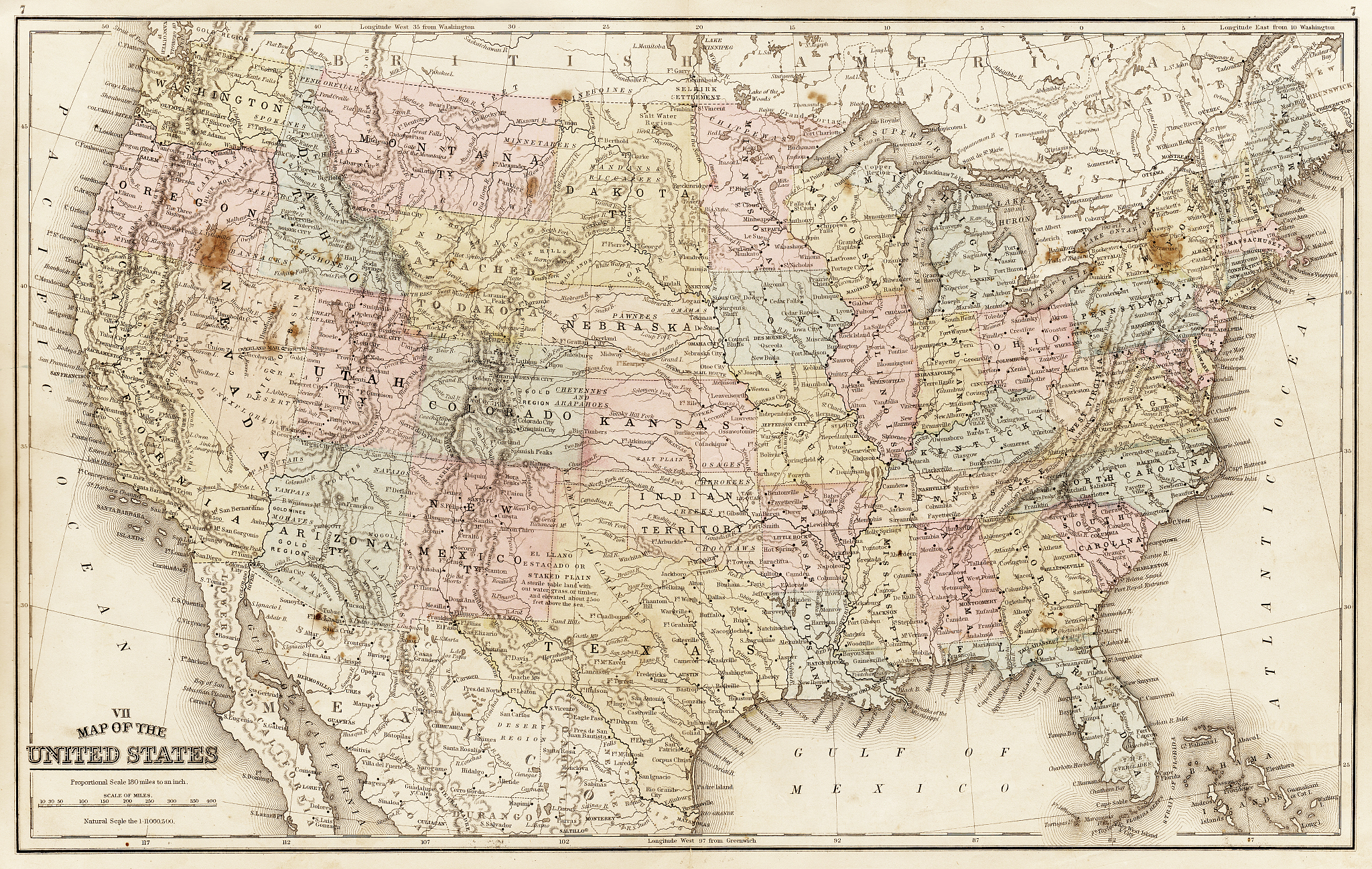 map of united states 1867