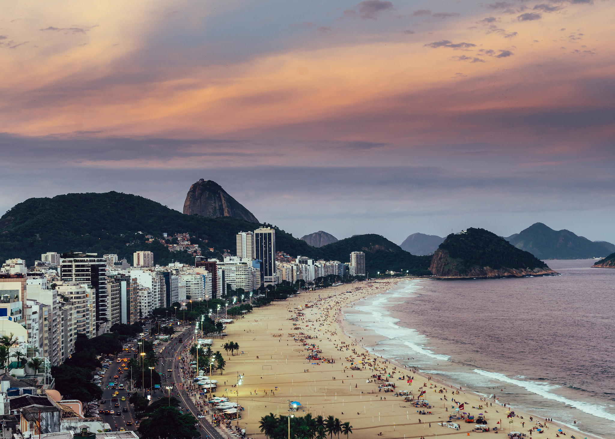 sugarloaf mountain with copacabana beach in rio de janeiro, unes