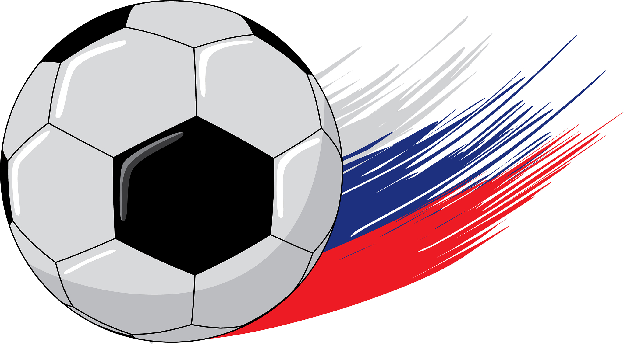 soccer ball on the streaks in the form of the
