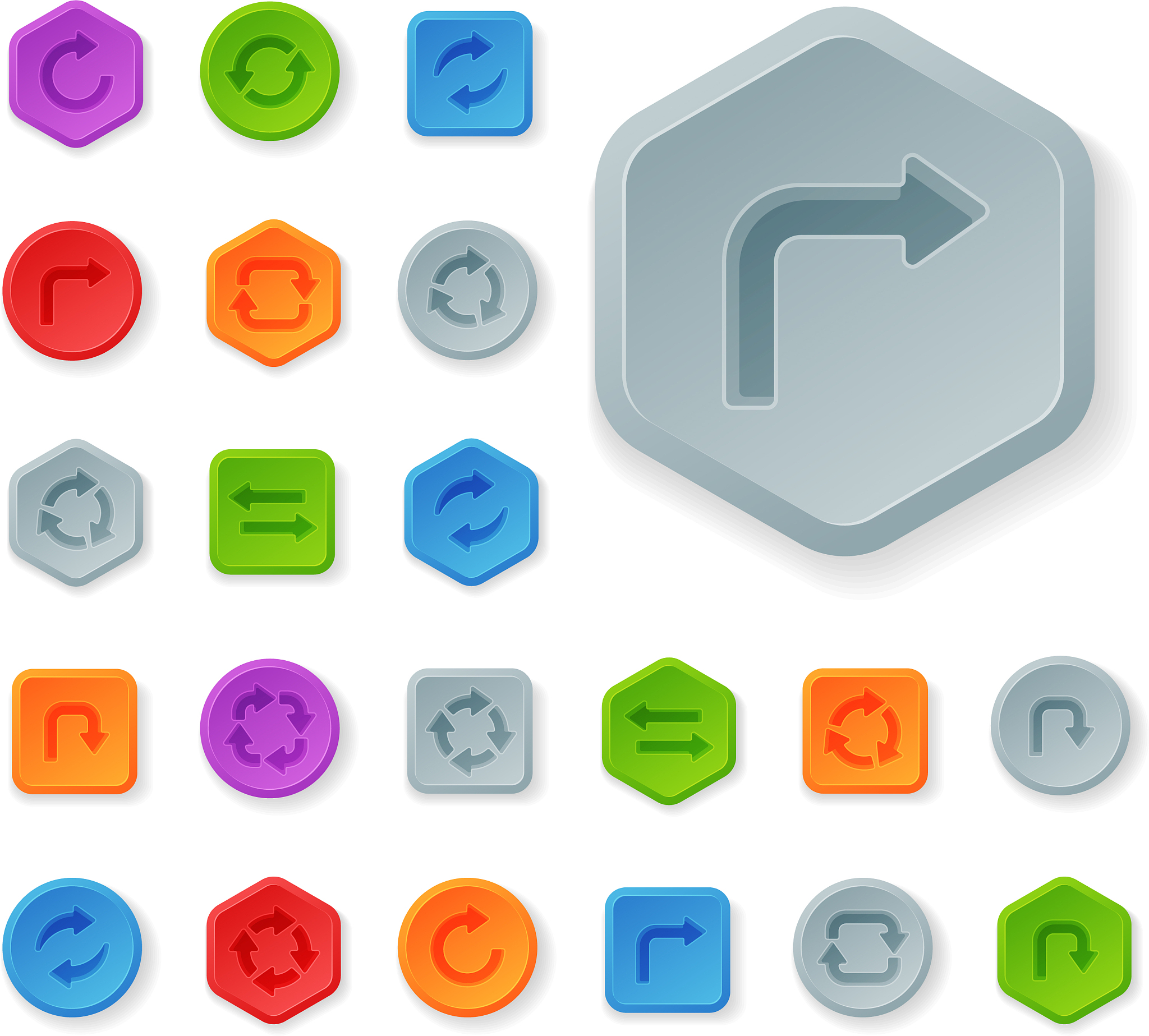 colorful website turn buttons design