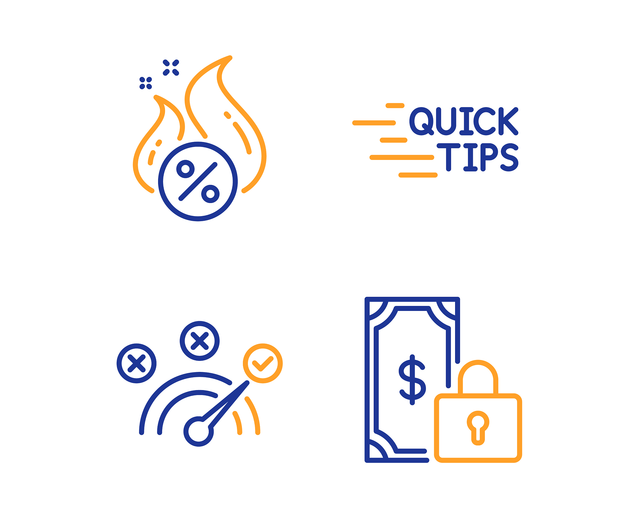 hot loan education and correct answer icons set
