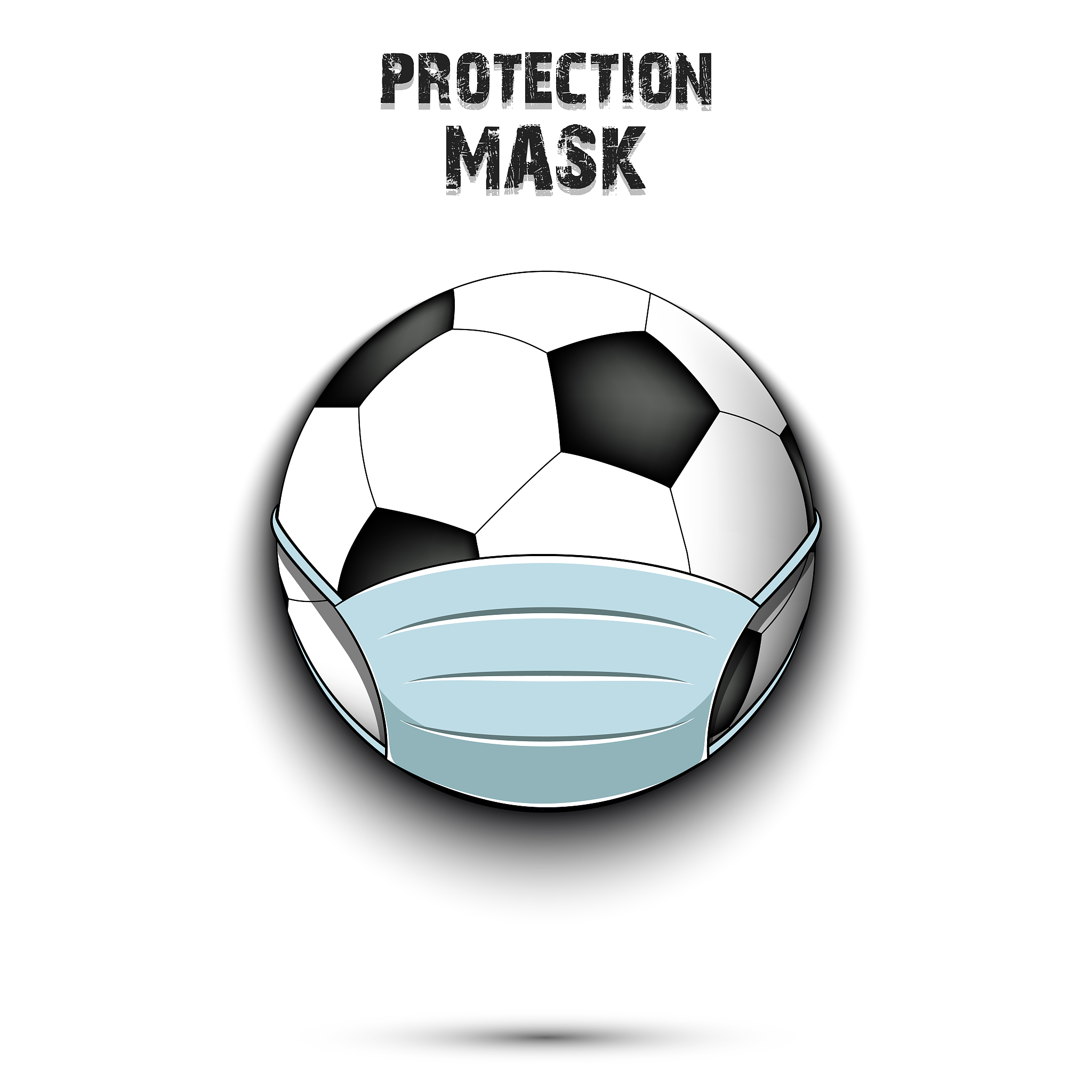 soccer ball with a protection mask