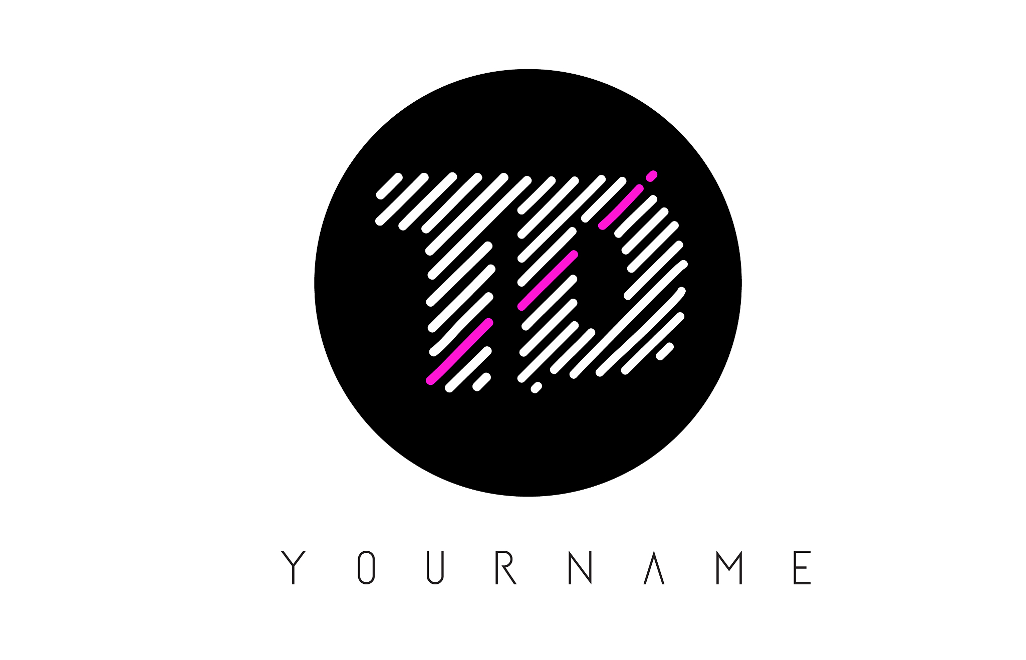 td letter logo design with white lines and black