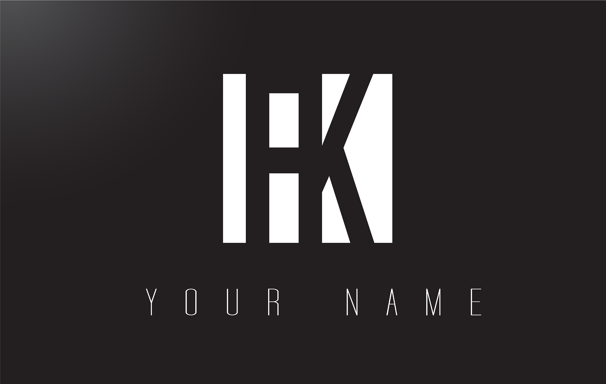 fk letter logo with black and white negative
