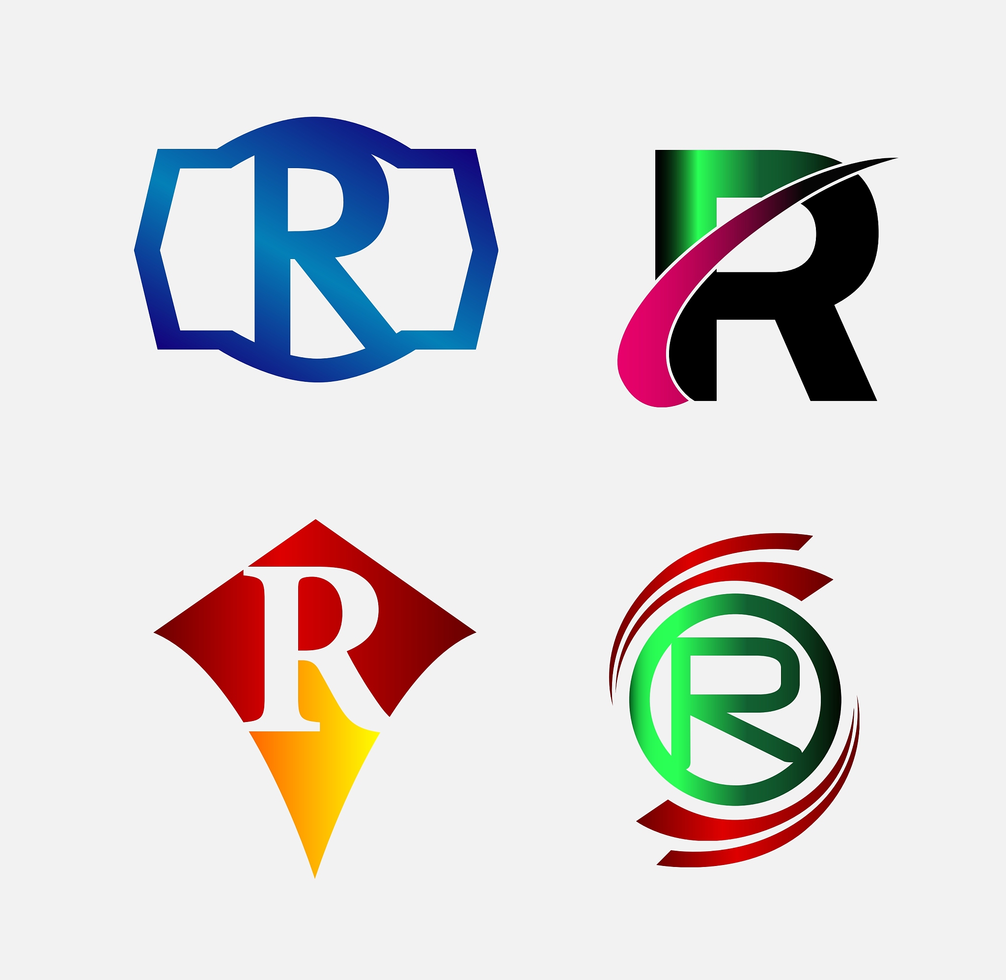 set of decorative letter r icons logo and elemen