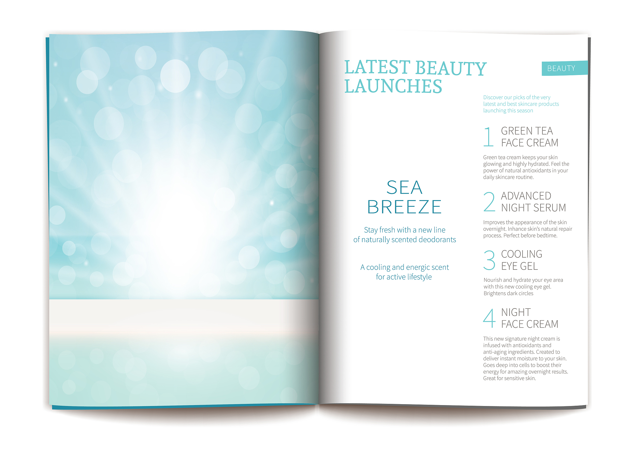 vector template for glossy cosmetic magazine