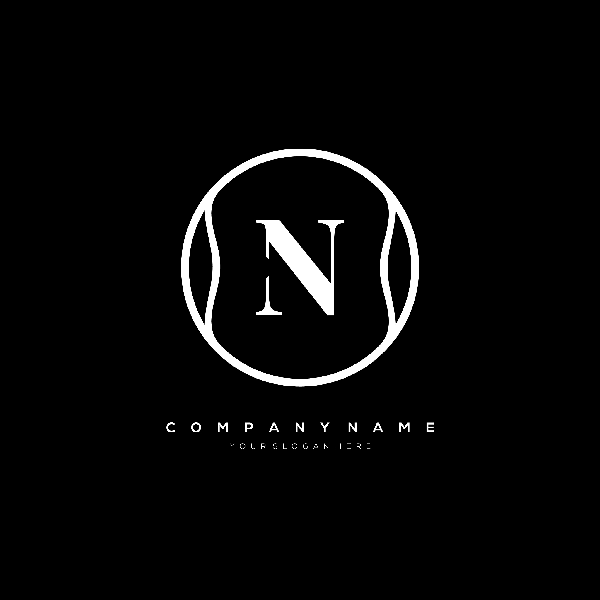 n letter logo template