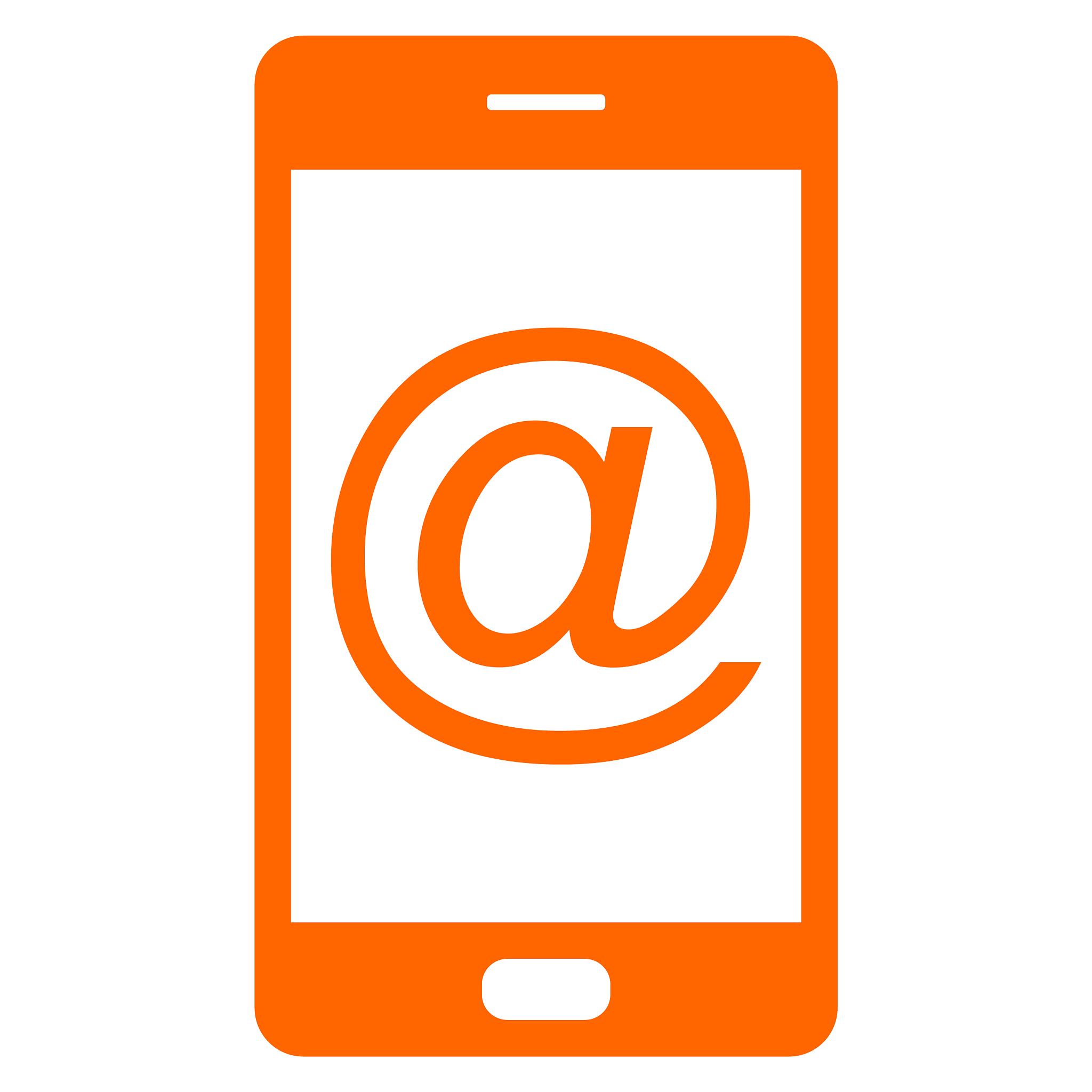 e-mail symbol and smartphone