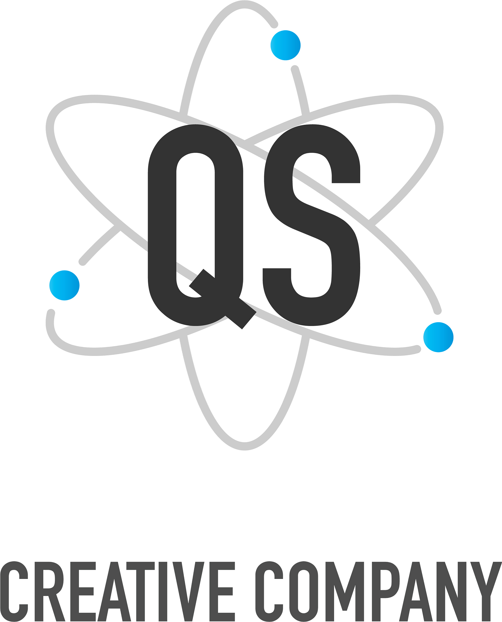 initial letter qs atom neutron design logo