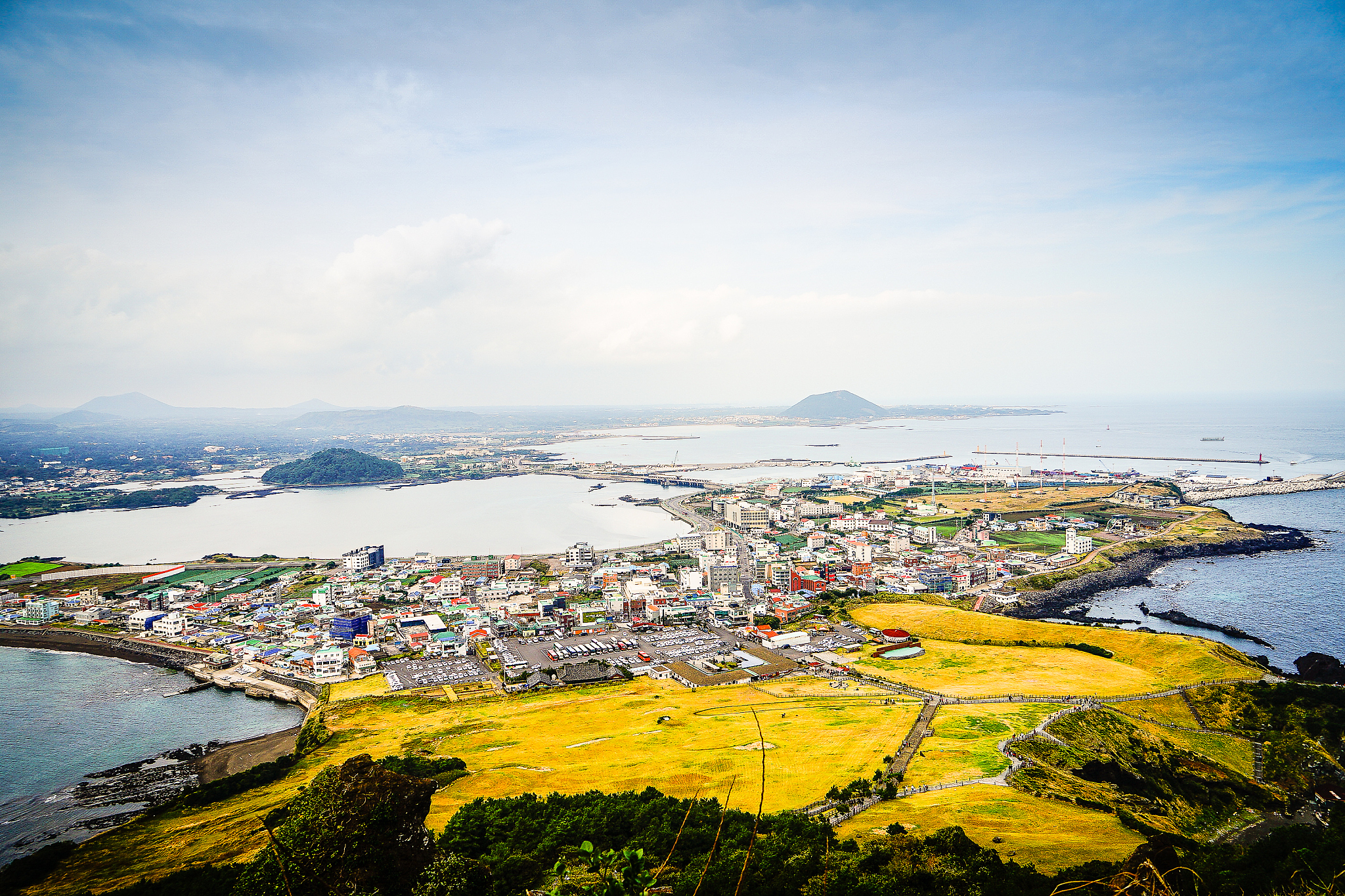 view from seongsan ilchulbong ('sunrise peak'), one of the unesc