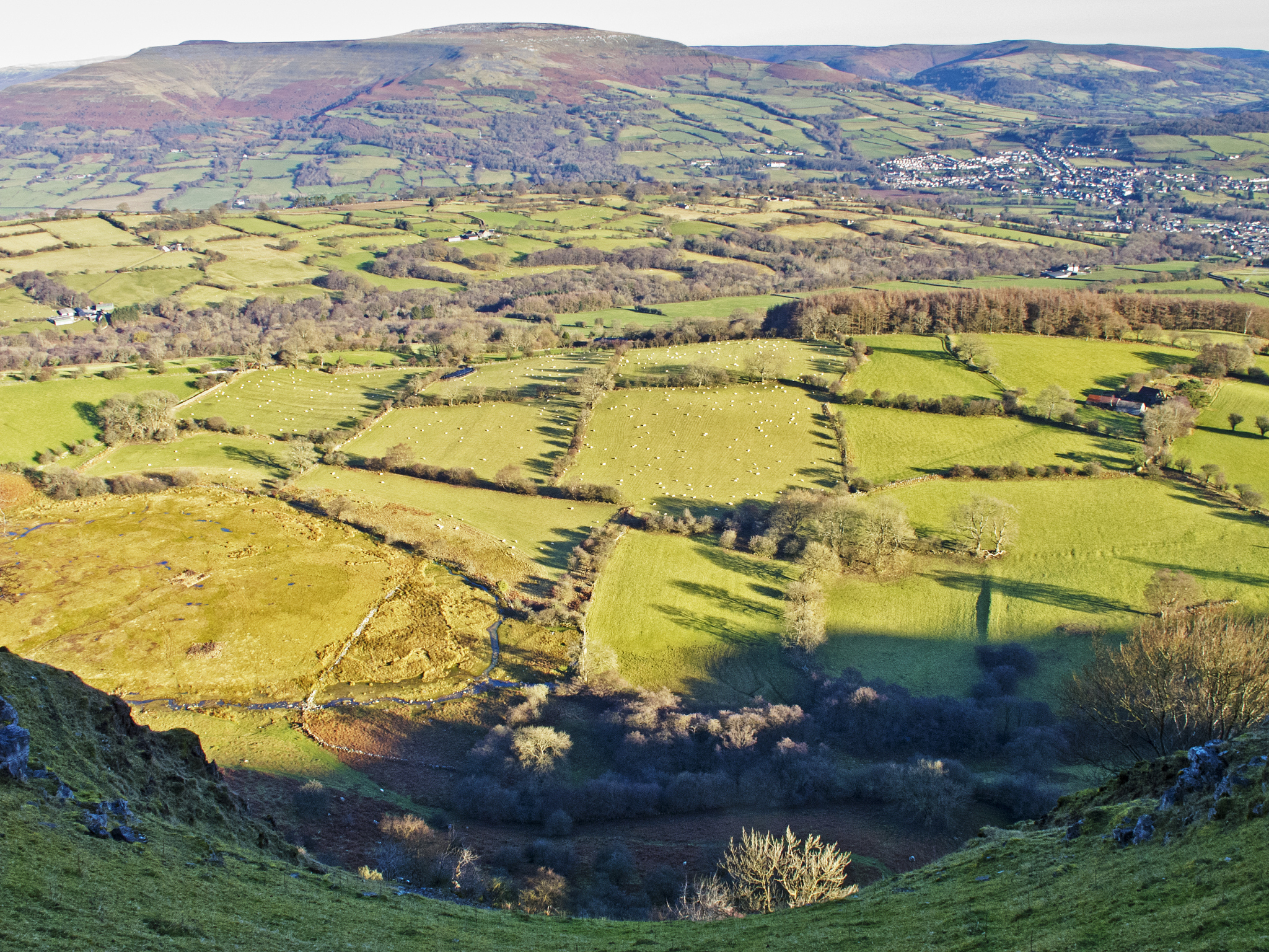 view over usk valley. image from the brecon beacons national par