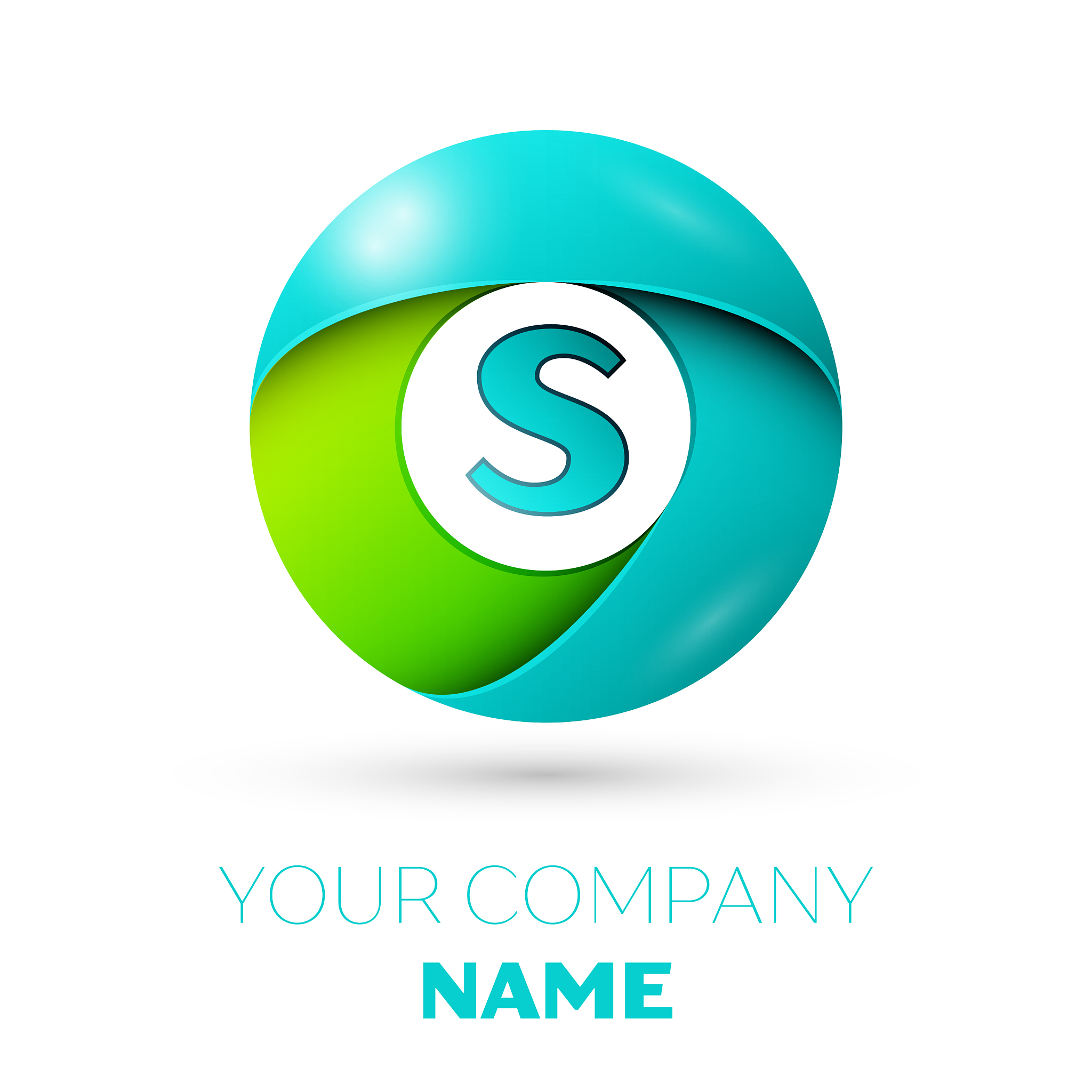 realistic letter s logo in colorful circle