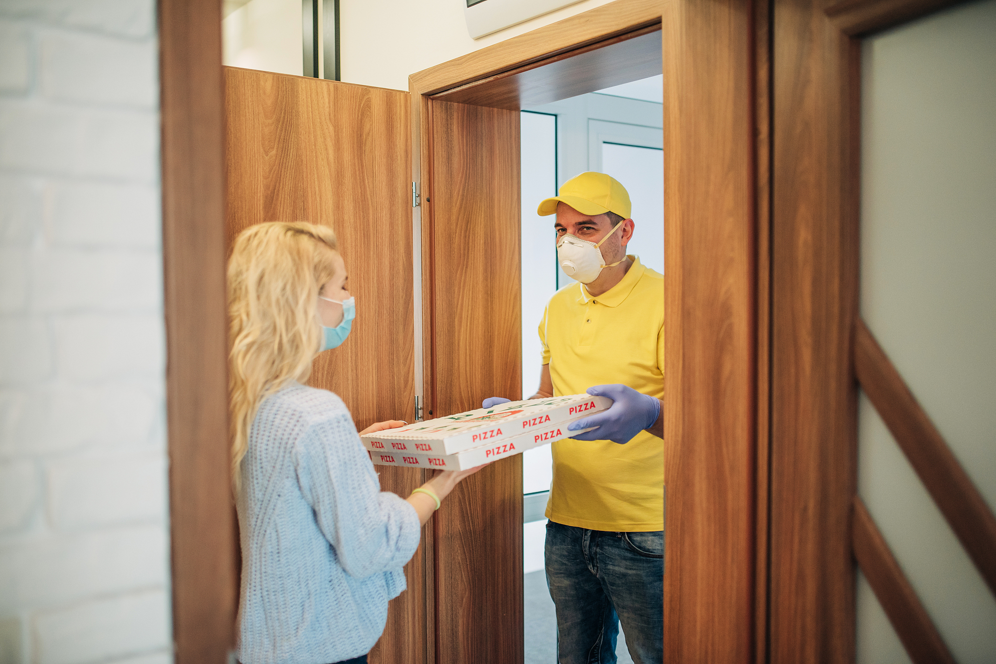 delivery of pizza