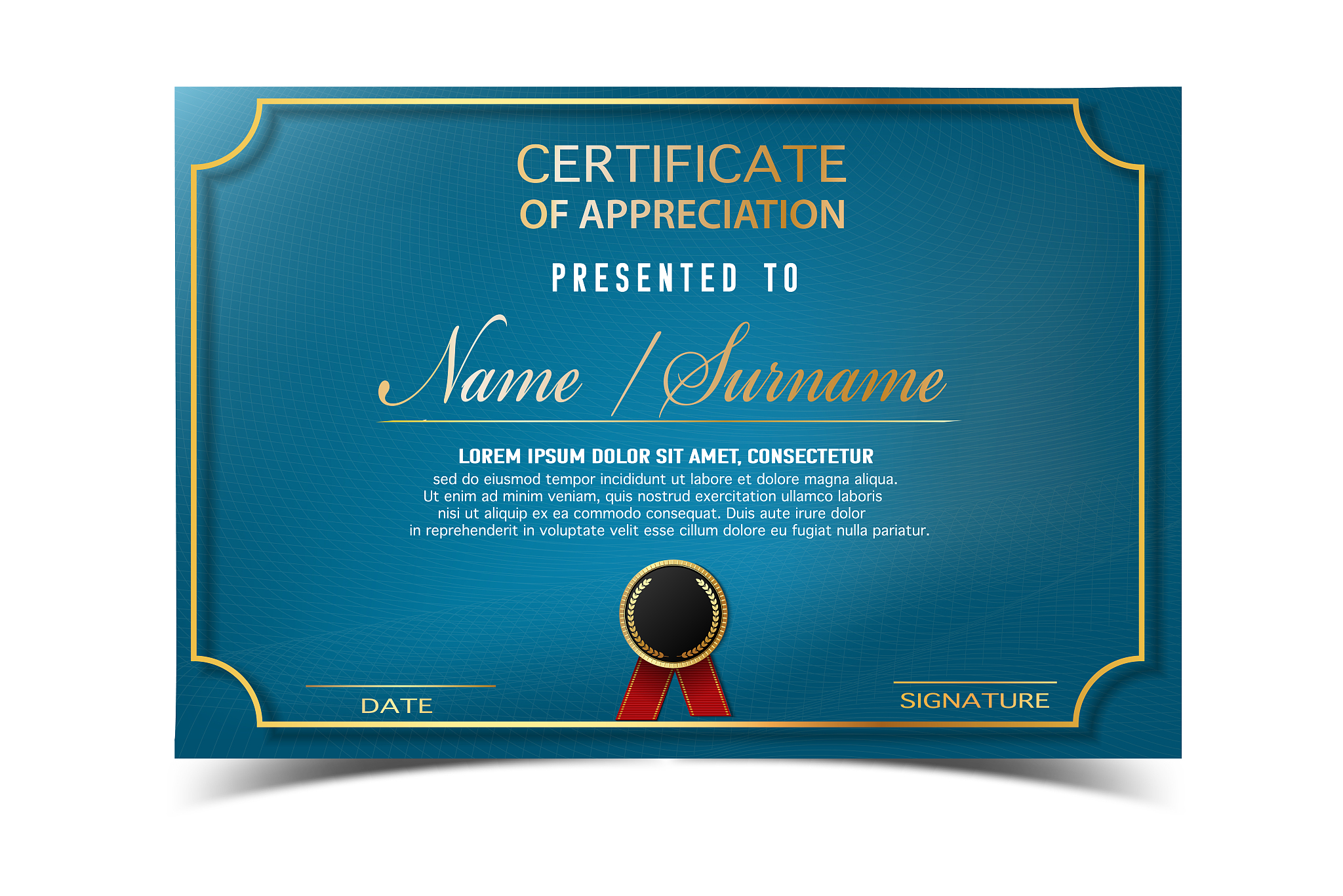 creative certificate  template for completion award   with golde
