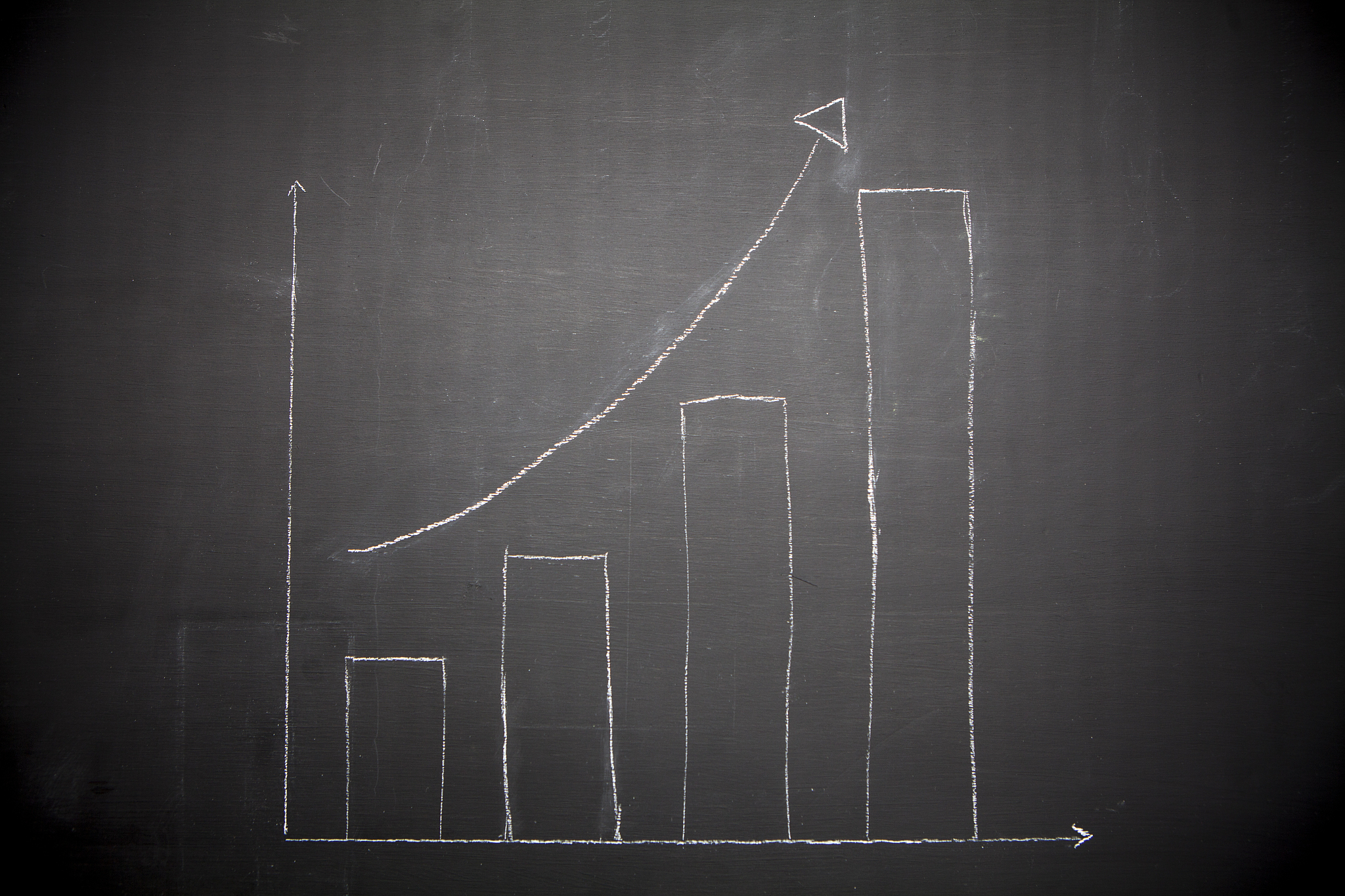 growth chart on blackboard