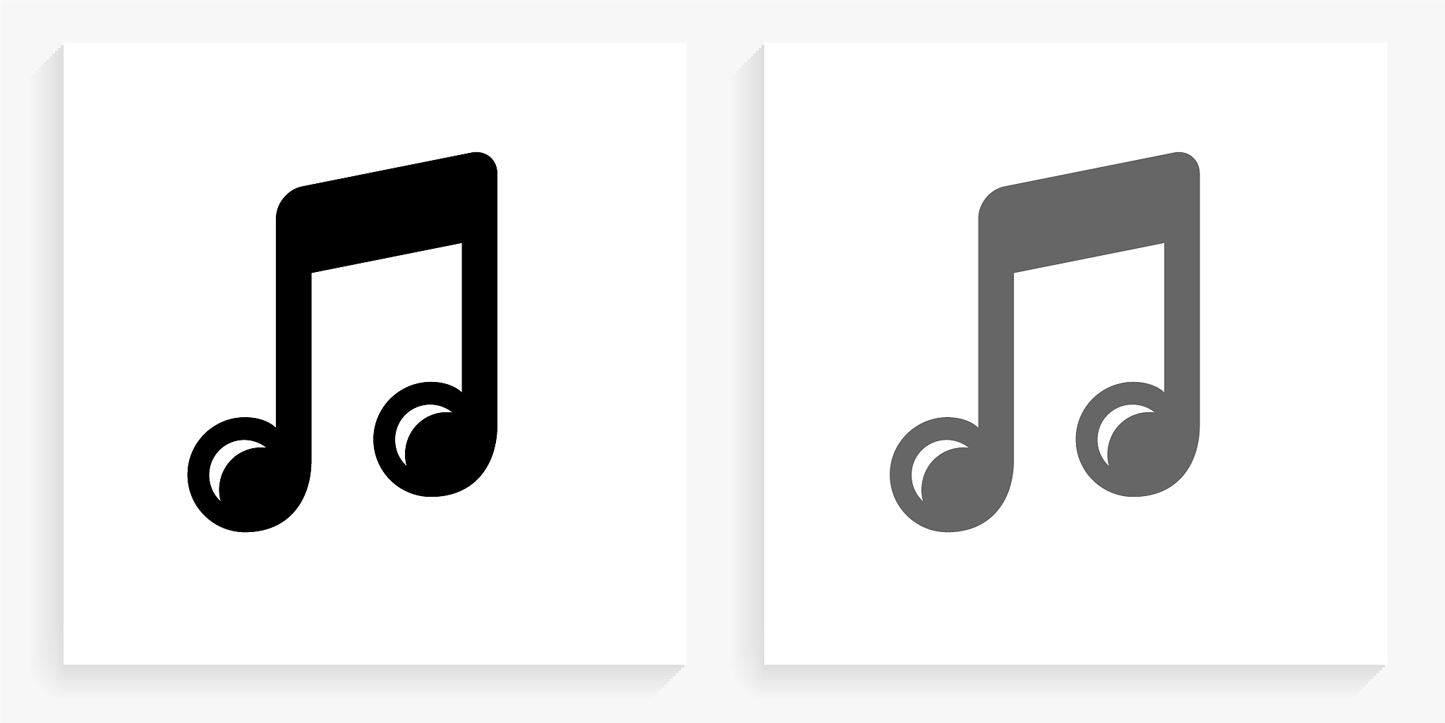 music black and white square icon