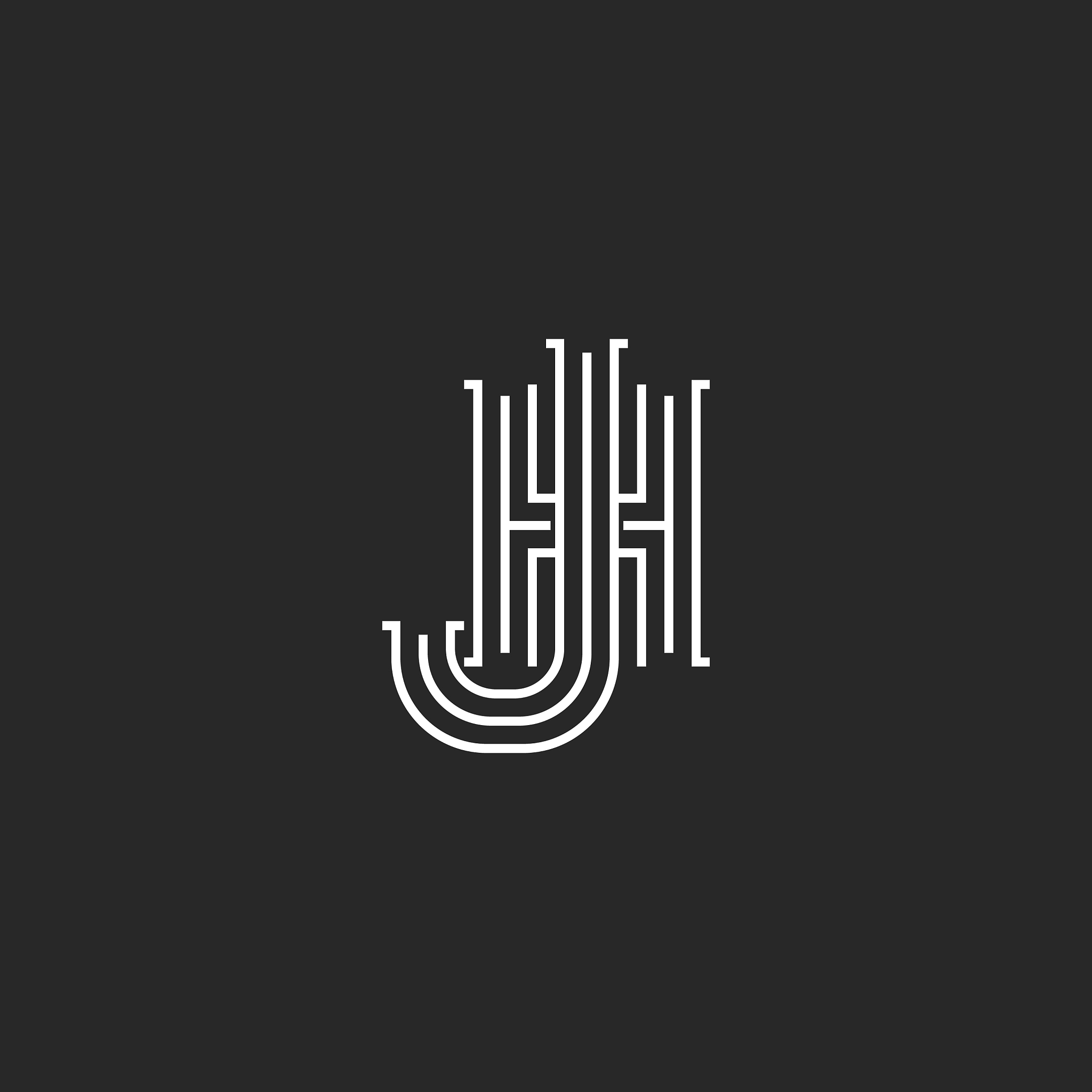 creative logo jh or hj initials logo medieval