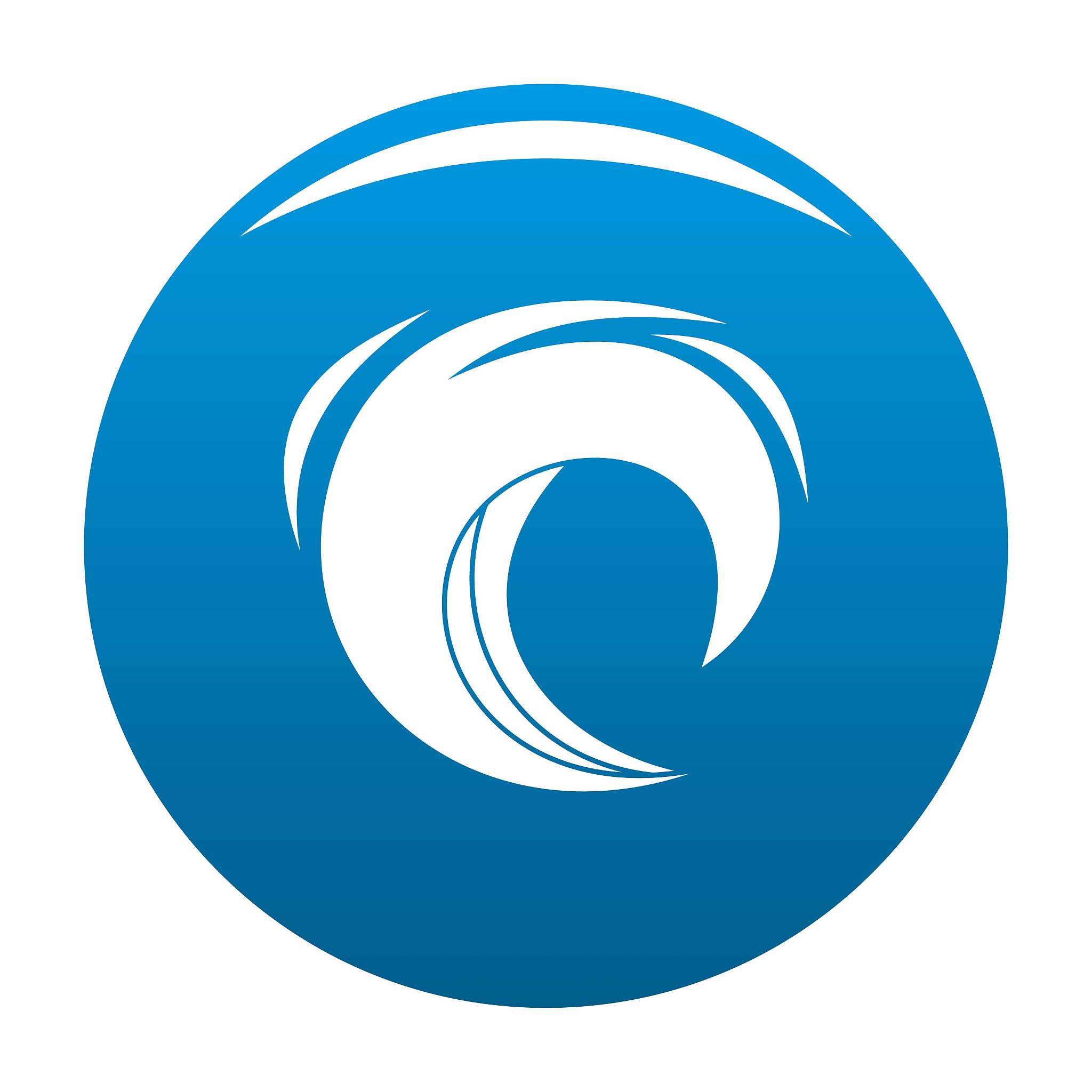 wave blue icon blue vector