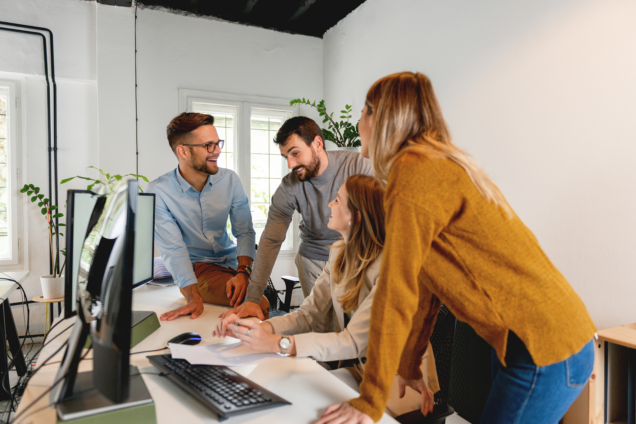 creative people working in office